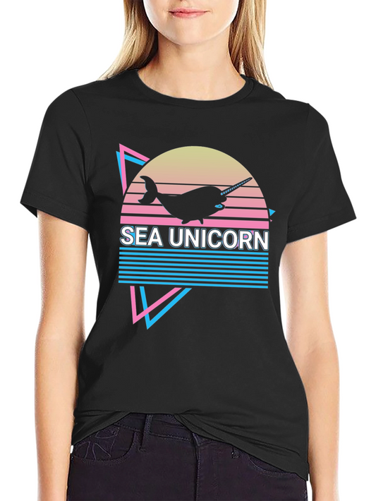 Sea Unicorn Graphic Tee - Retro Style