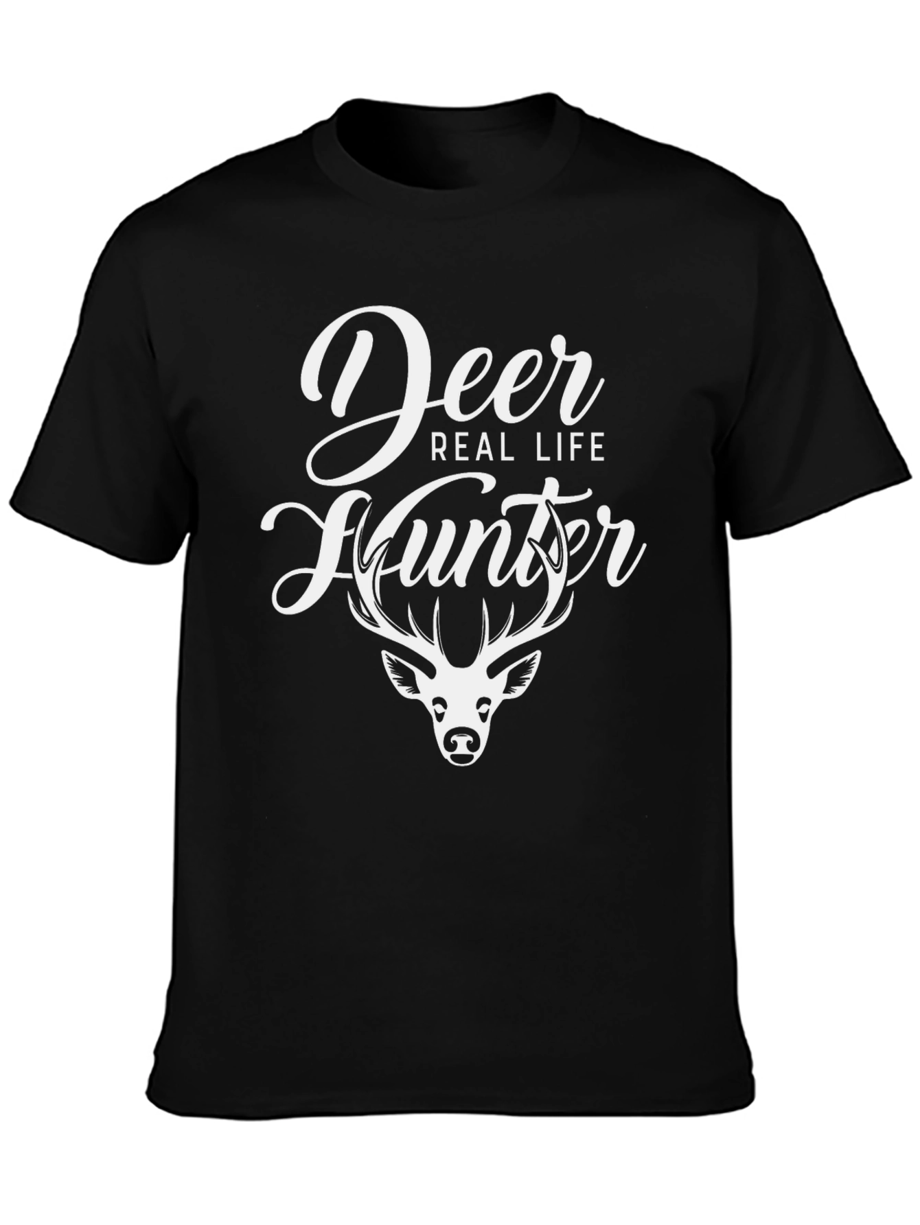 Deer Hunter Graphic Tee - Black Cotton Shirt