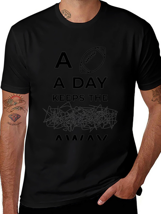 Football A Day Keeps the Away Black T-Shirt