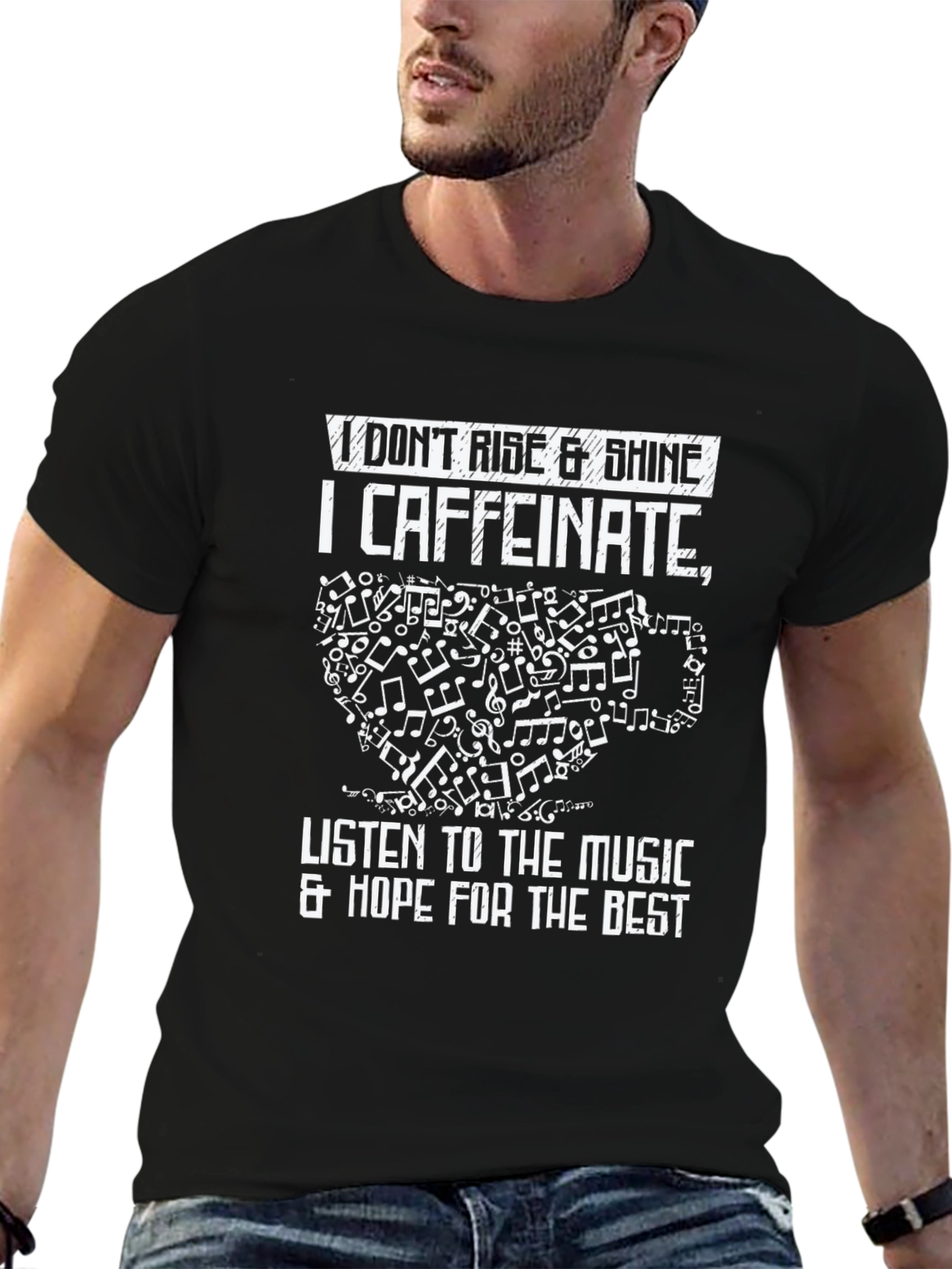 Caffeine Music T-Shirt - Rise & Shine Alternative