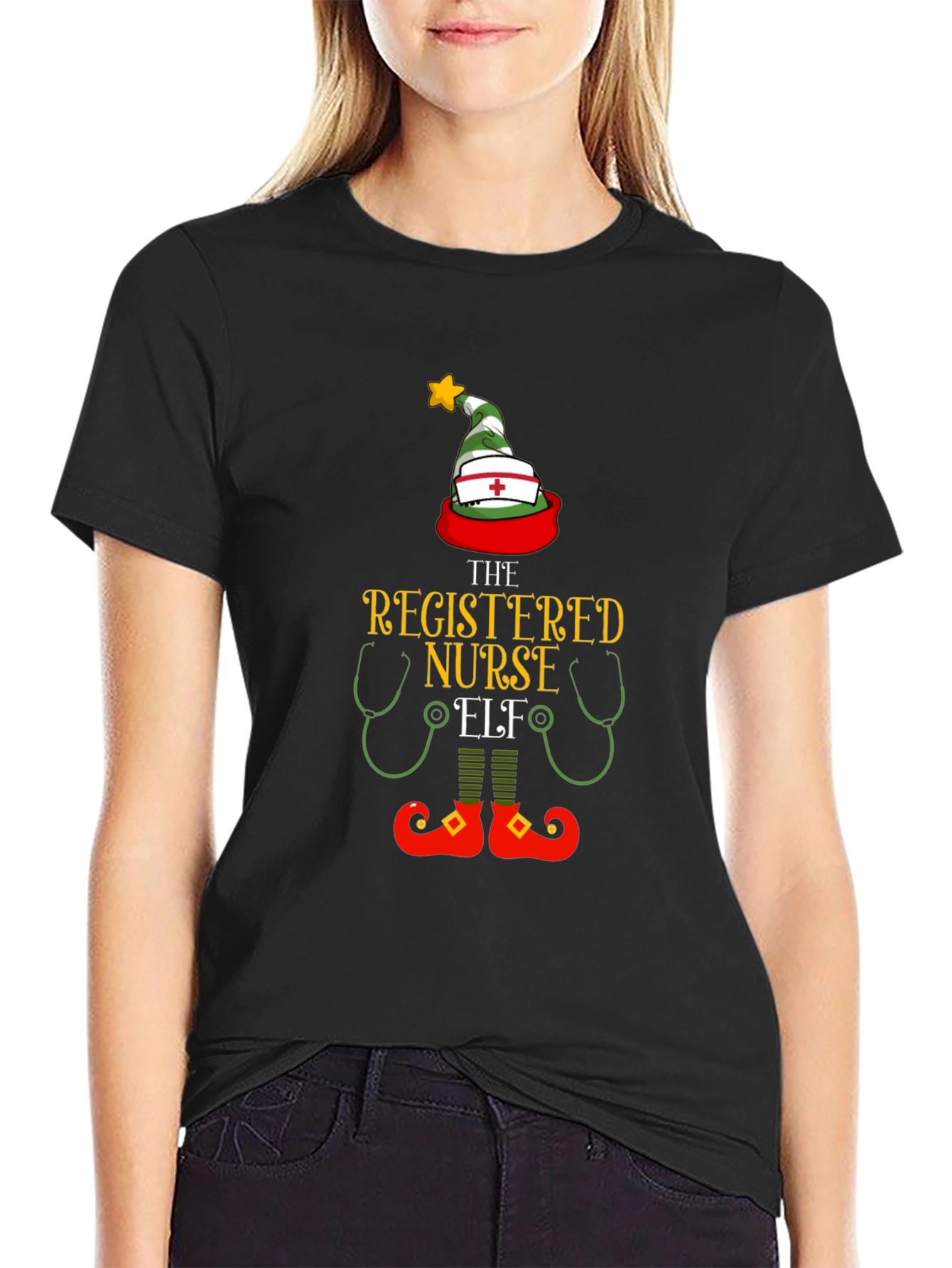 Registered Nurse Elf Holiday T-Shirt