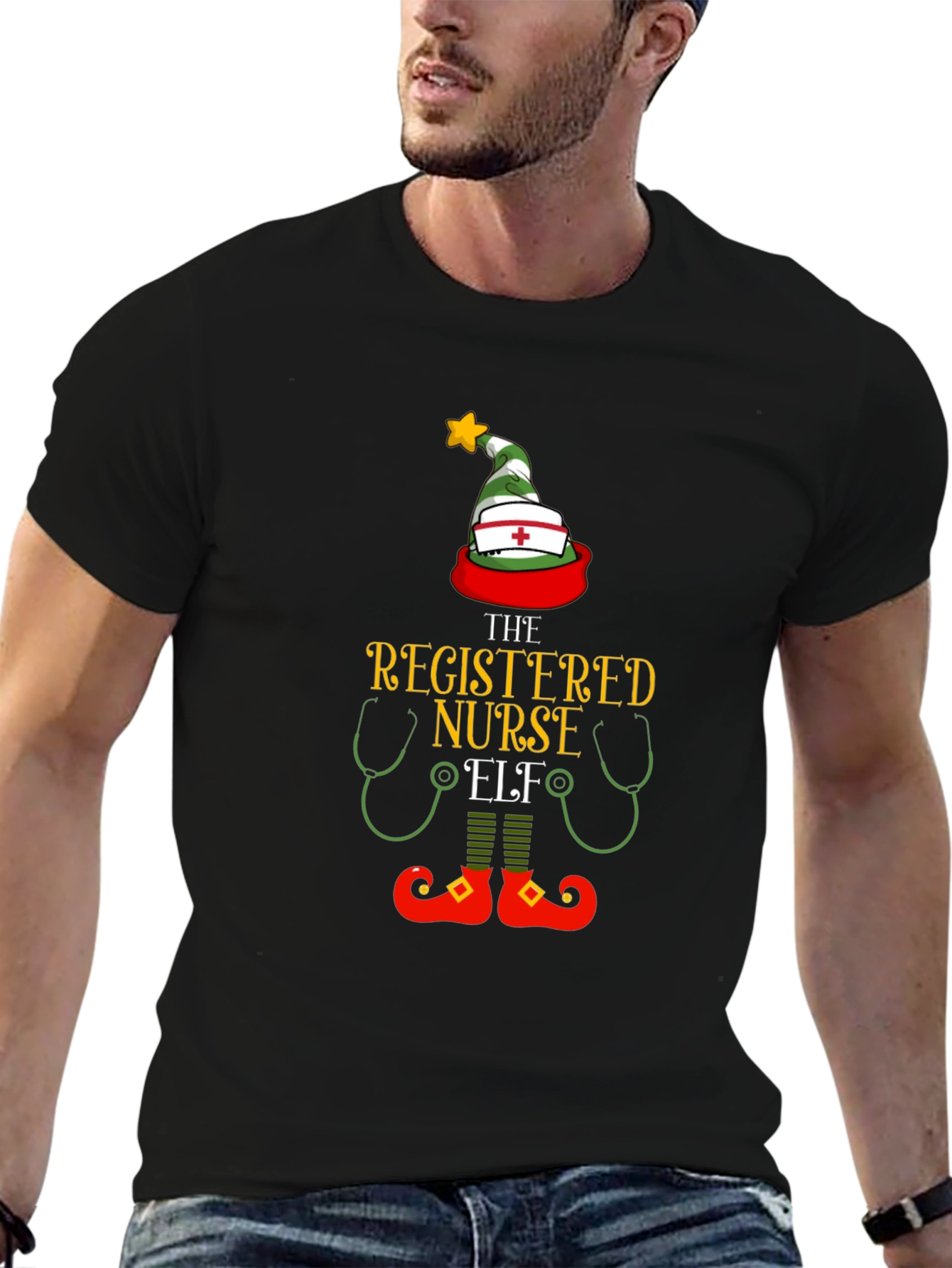 Registered Nurse Elf Holiday T-Shirt