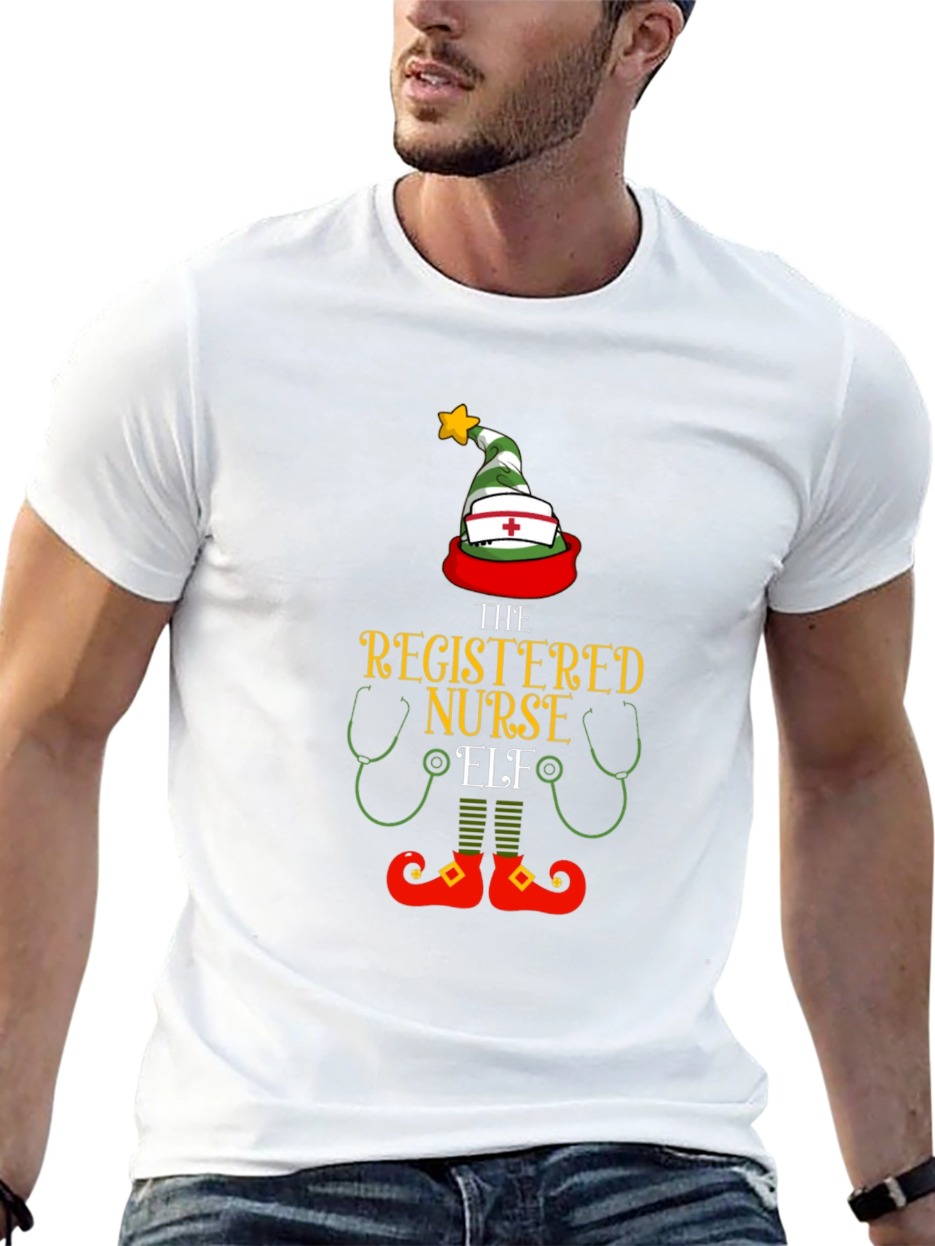 Registered Nurse Elf Holiday T-Shirt