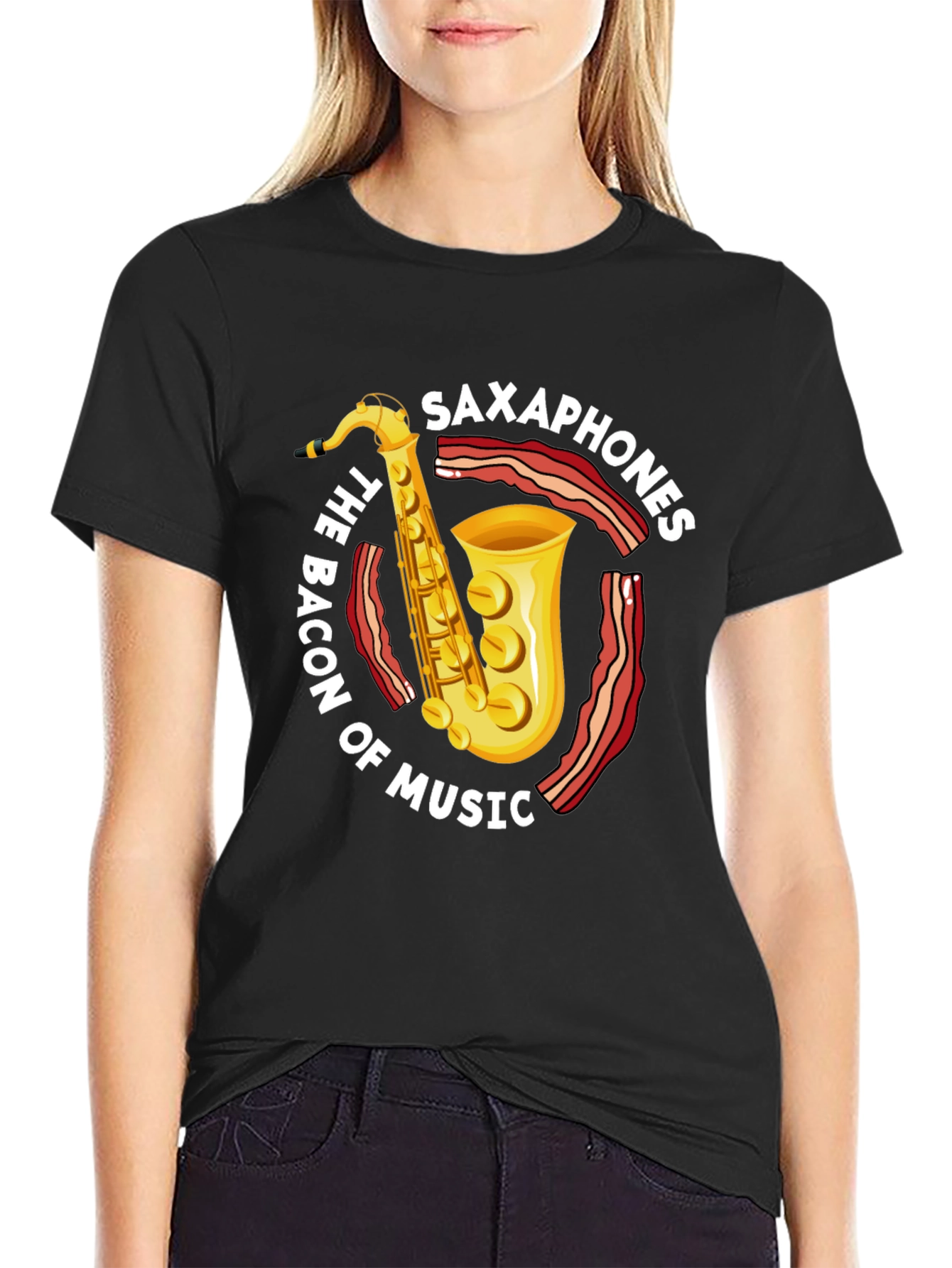 Saxophone & Bacon Music Lover T-Shirt