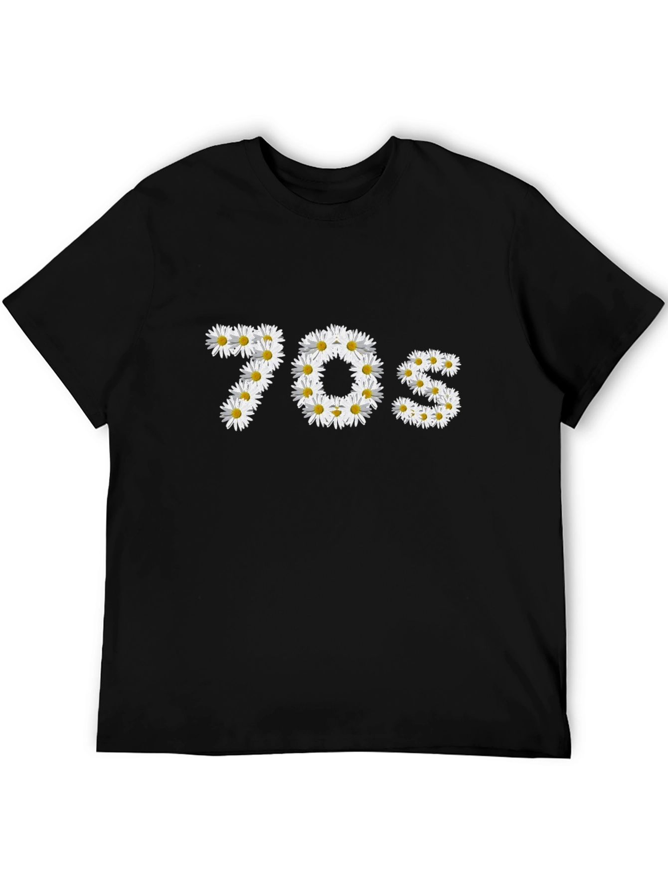 70s Daisy Graphic Black T-Shirt