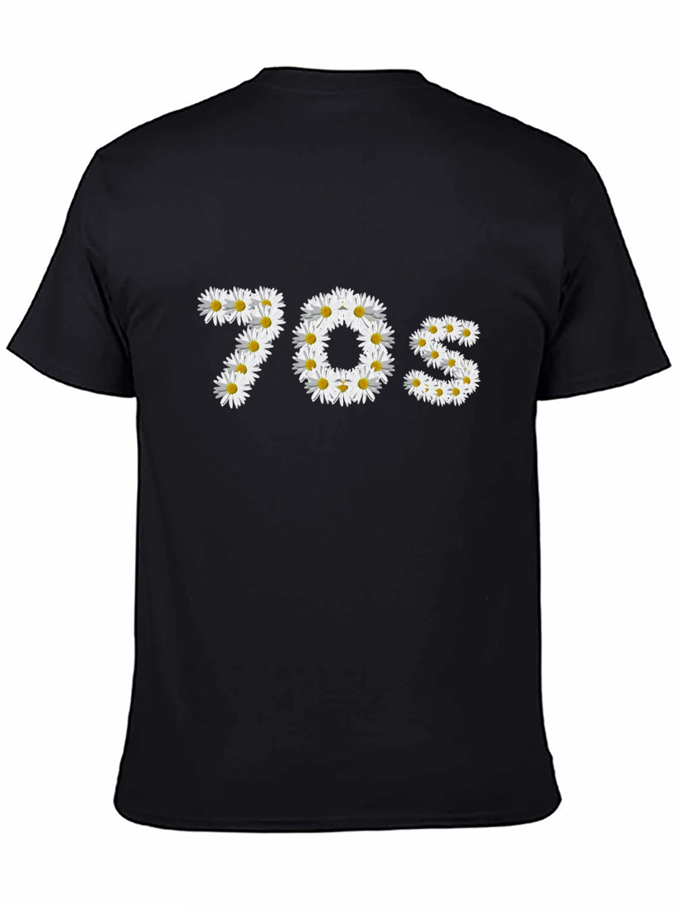 70s Daisy Graphic Black T-Shirt