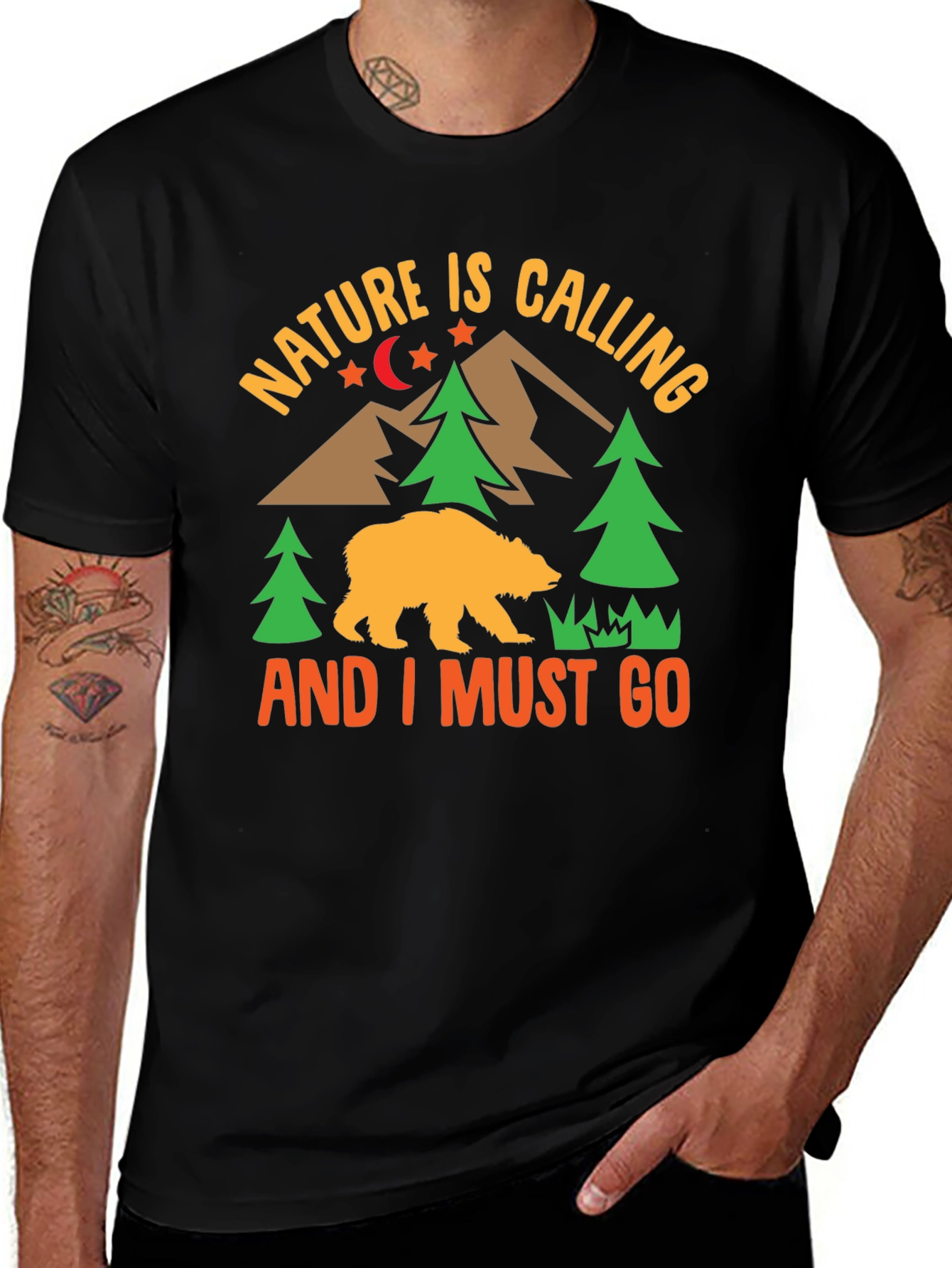 Nature Calling Mens Graphic T-Shirt