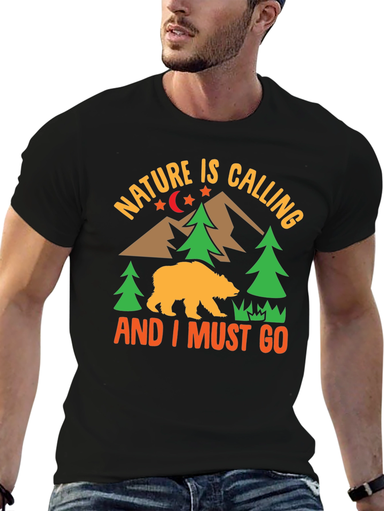 Nature Calling Mens Graphic T-Shirt