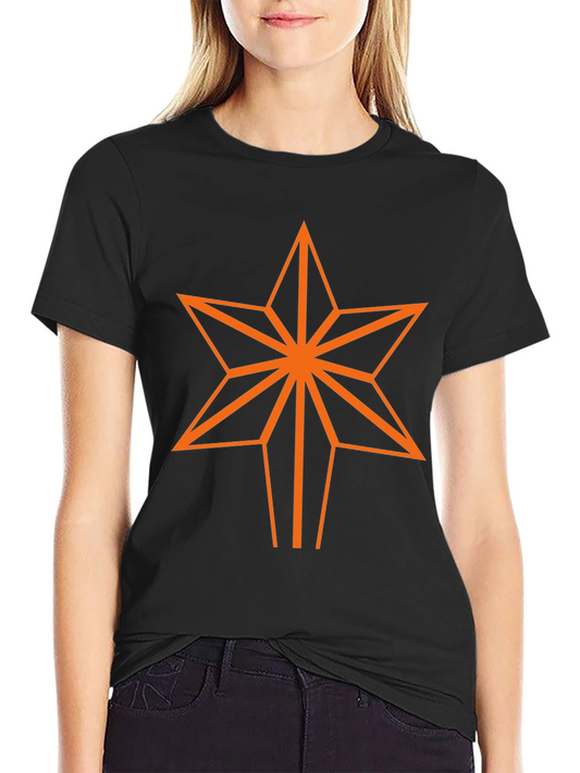 Geometric Star Graphic Tee - Black