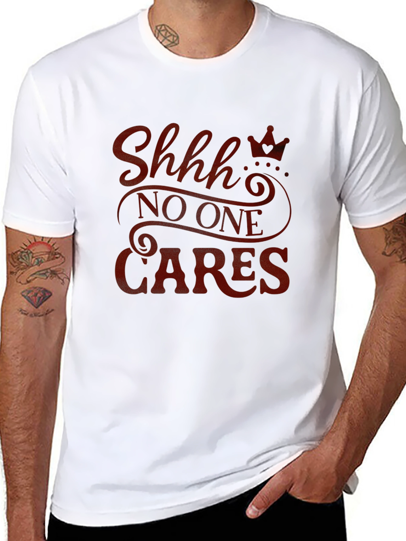 Shhh No One Cares Graphic Tee