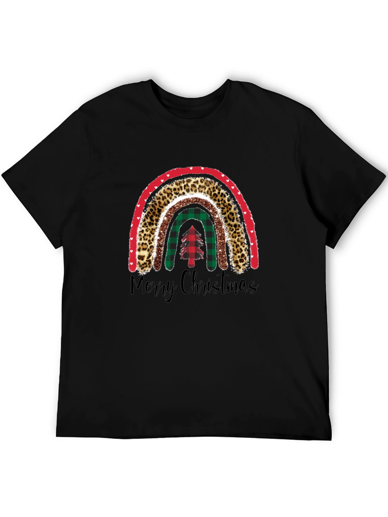 Merry Christmas Rainbow Graphic T-Shirt
