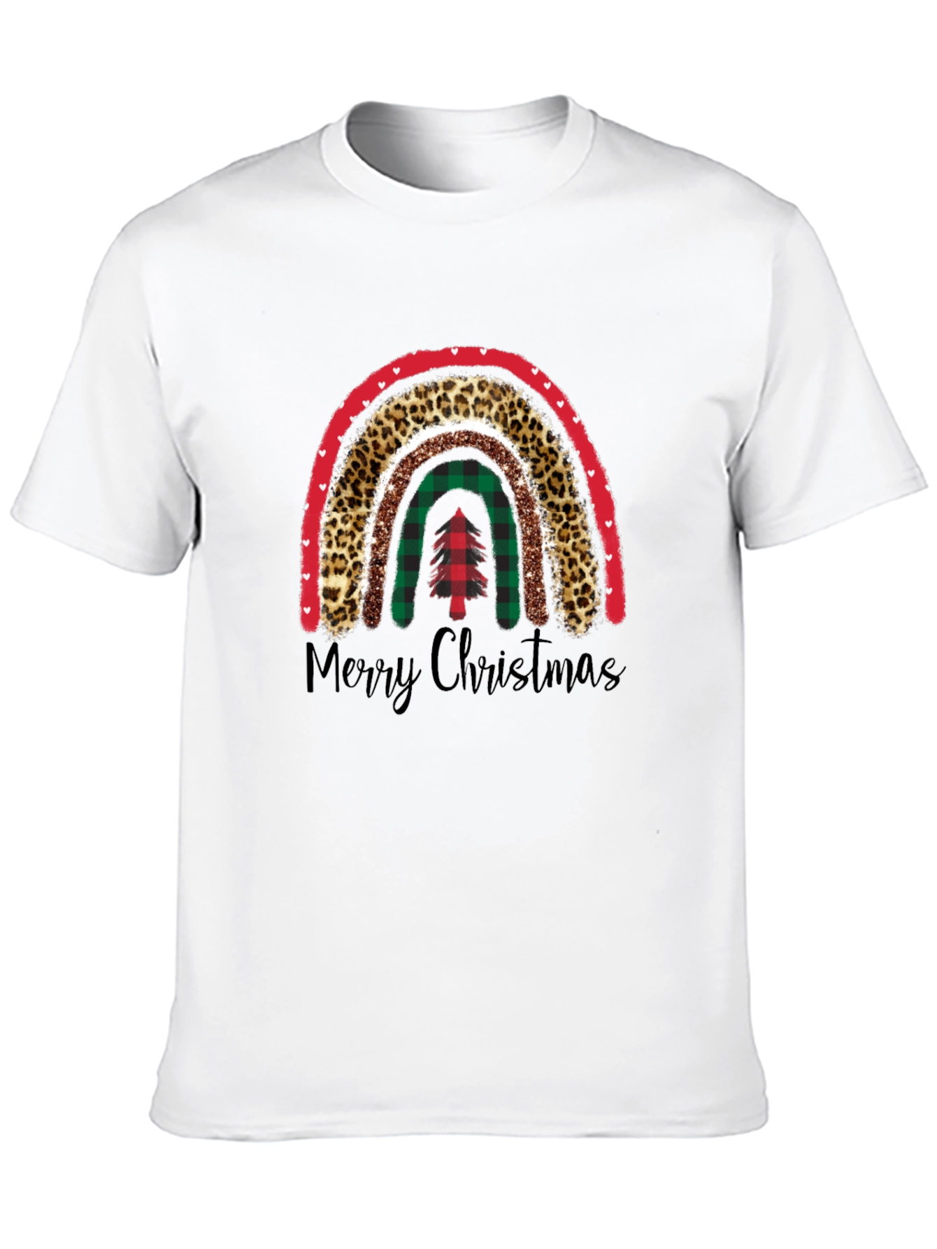 Merry Christmas Rainbow Graphic T-Shirt