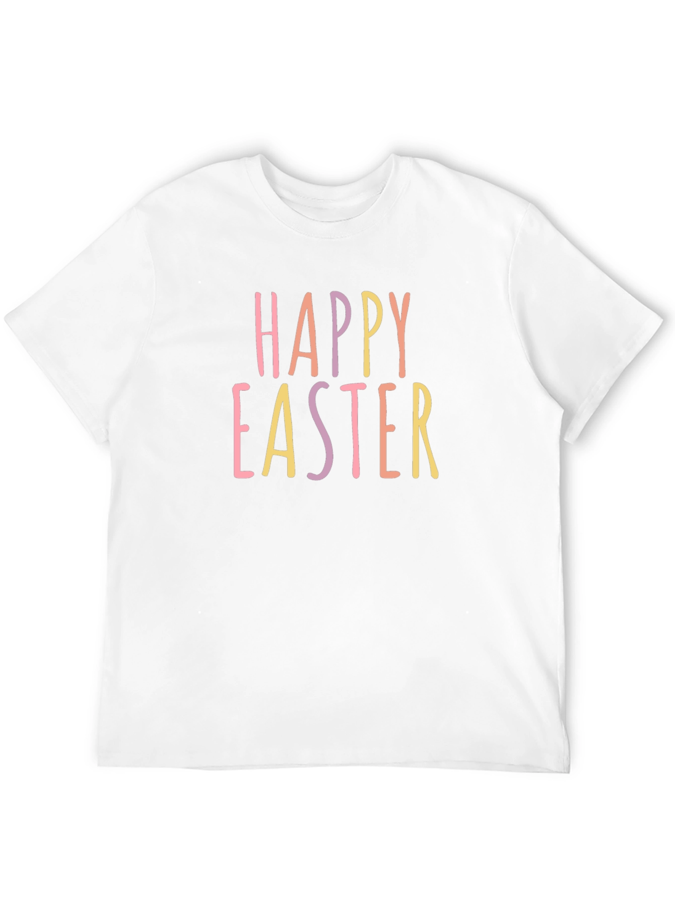 Happy Easter Graphic Print T-Shirt - Black Casual Tee