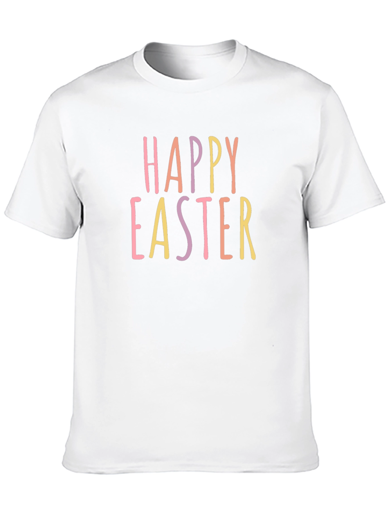 Happy Easter Graphic Print T-Shirt - Black Casual Tee