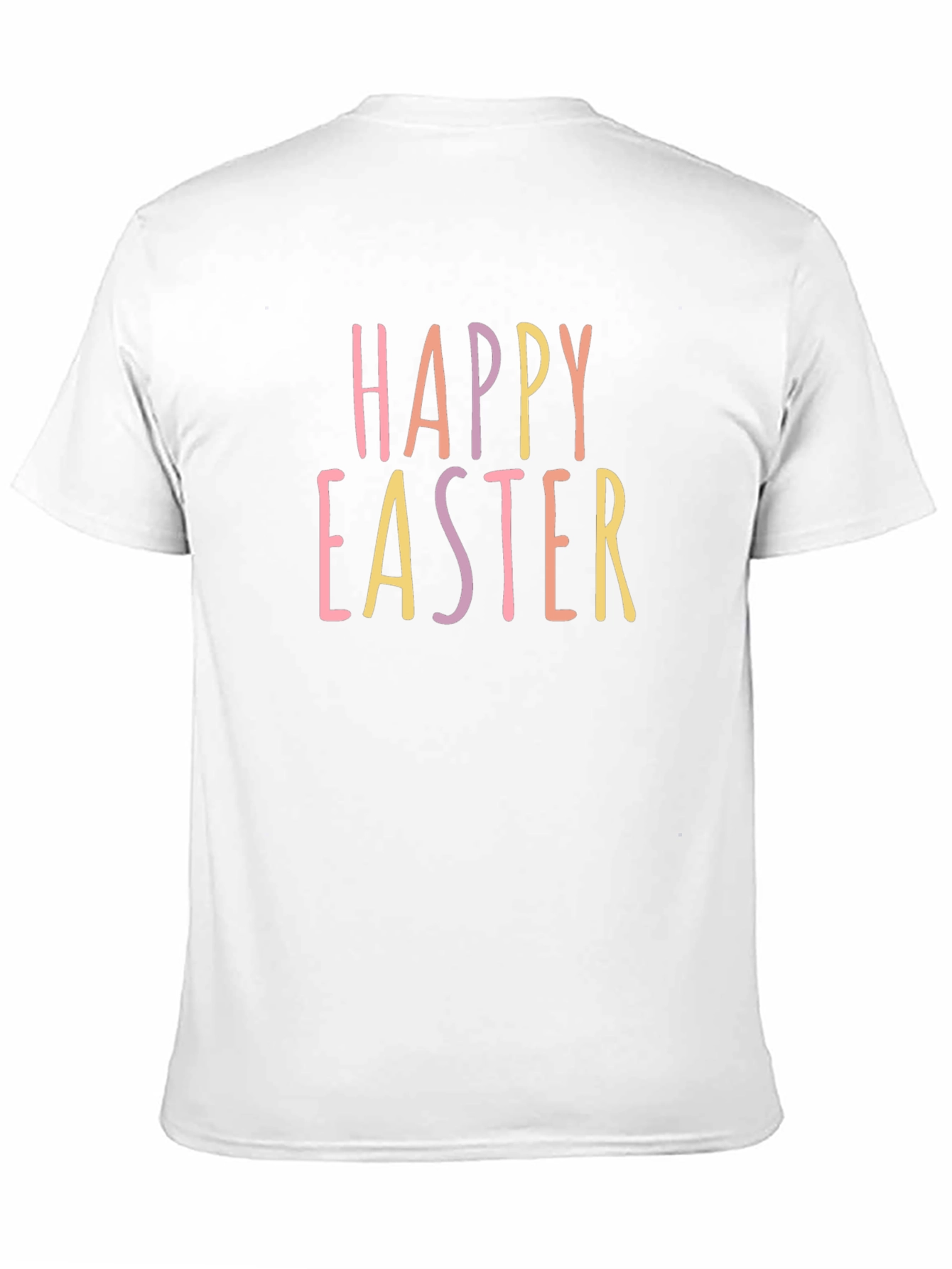 Happy Easter Graphic Print T-Shirt - Black Casual Tee