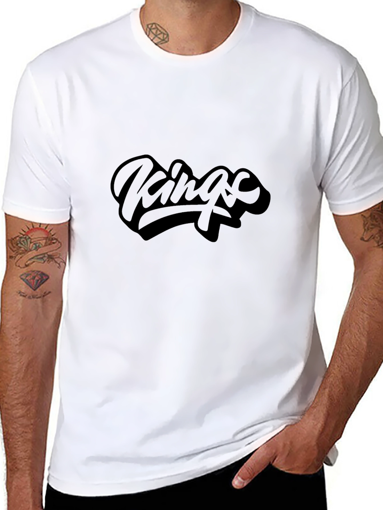 Kings Graphic Print Black T-Shirt