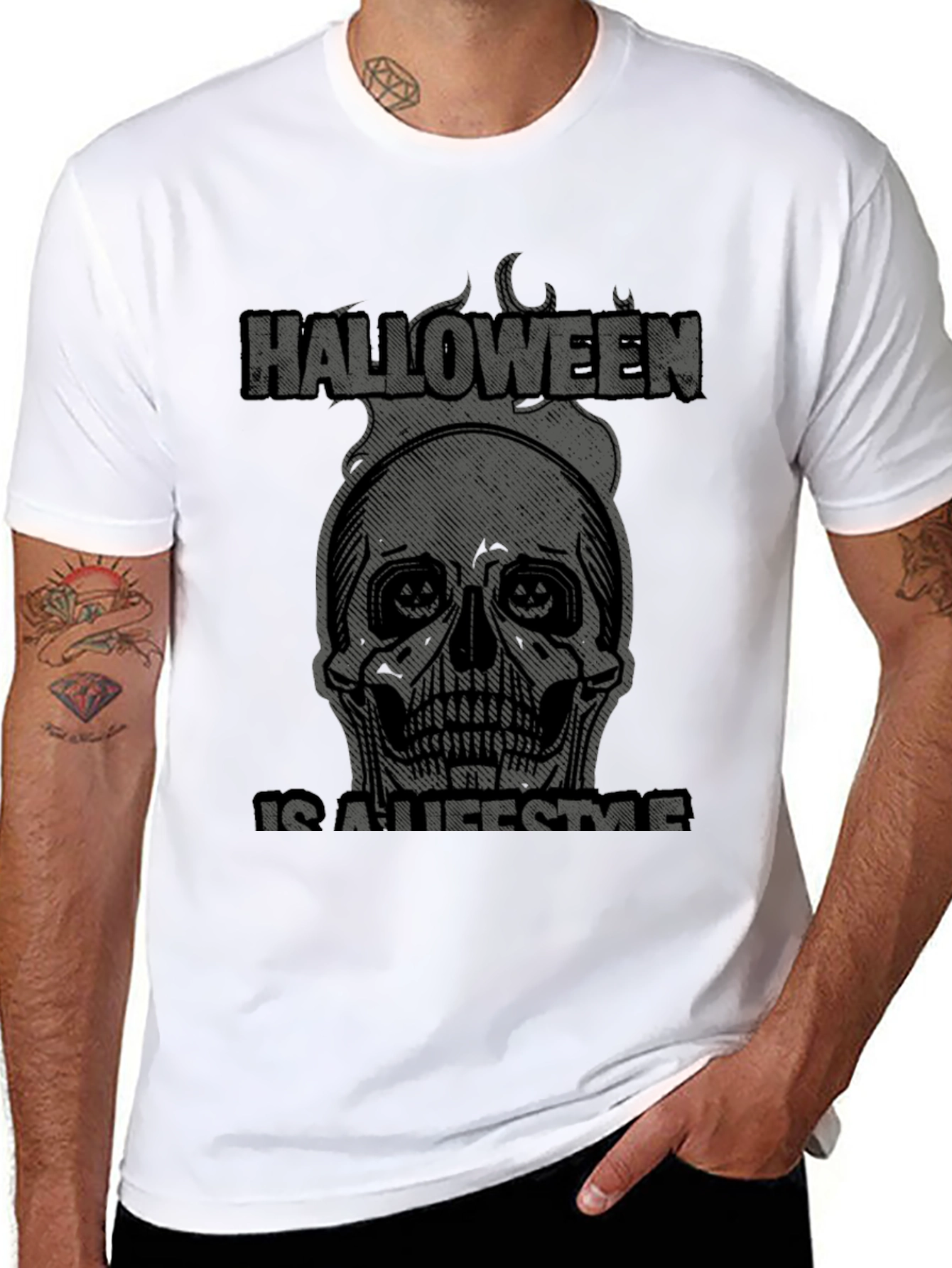 Halloween Lifestyle Graphic Tee - Skull Design