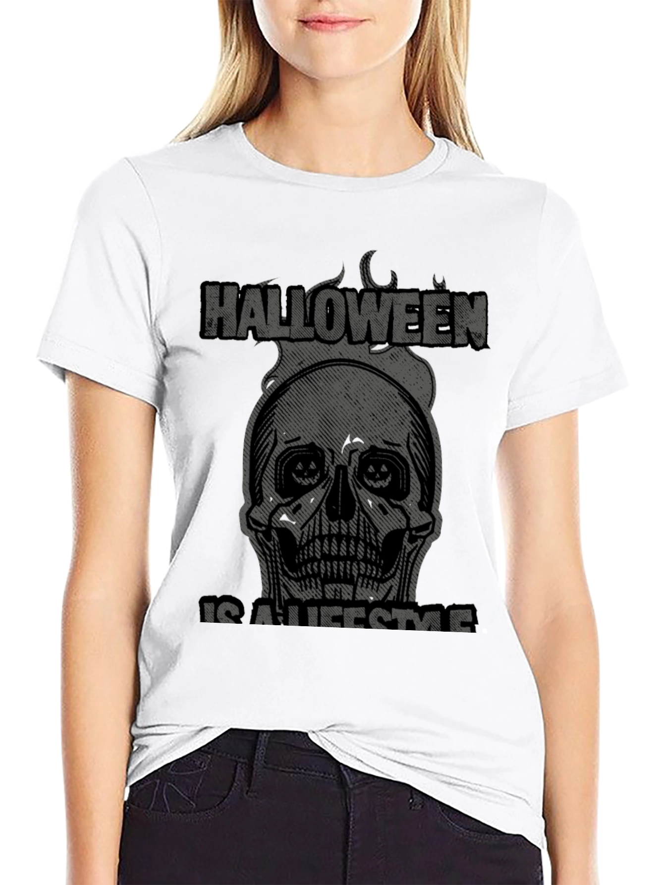 Halloween Lifestyle Graphic Tee - Skull Design