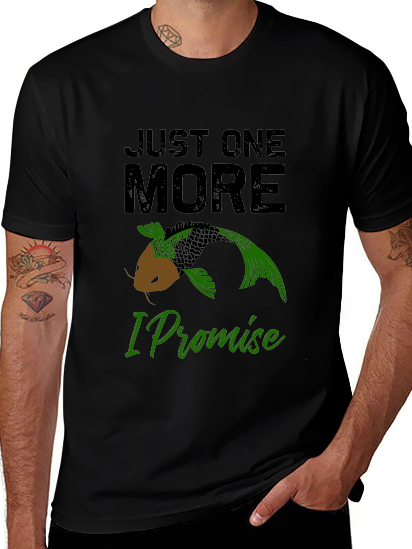 Just One More Koi Fish Black T-Shirt