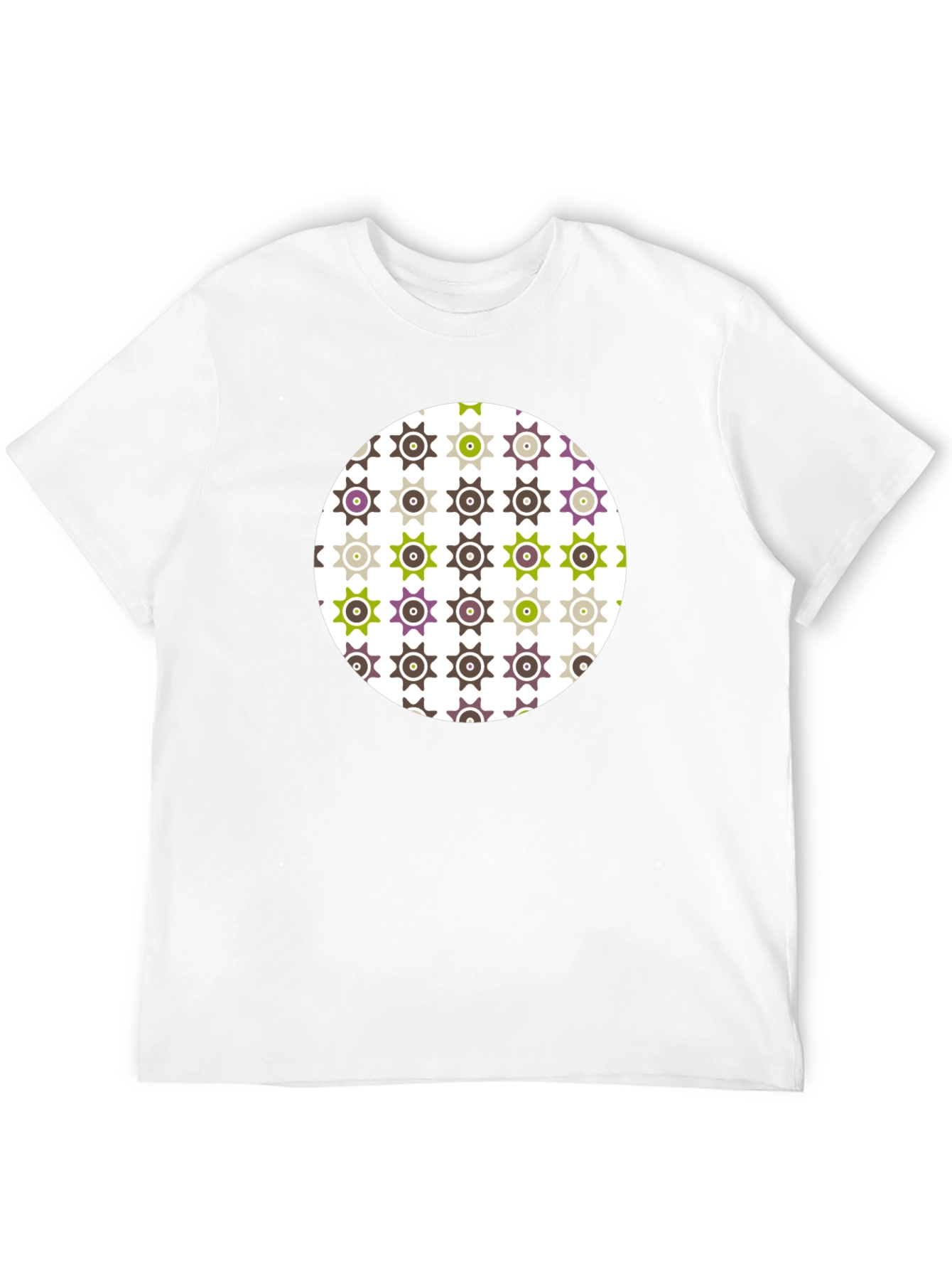Patterned Graphic Tee - Black Cotton Blend Casual Wear