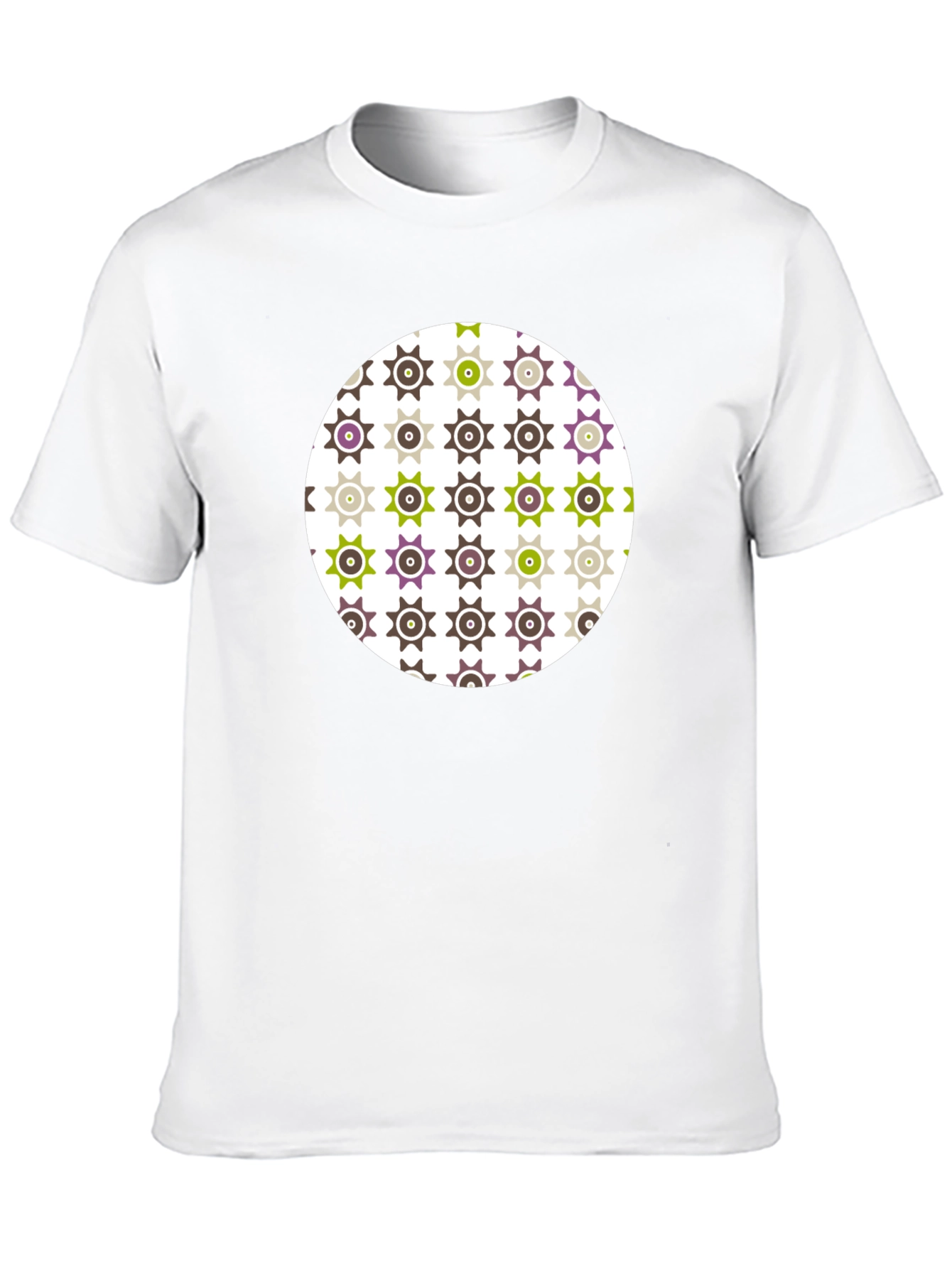 Patterned Graphic Tee - Black Cotton Blend Casual Wear