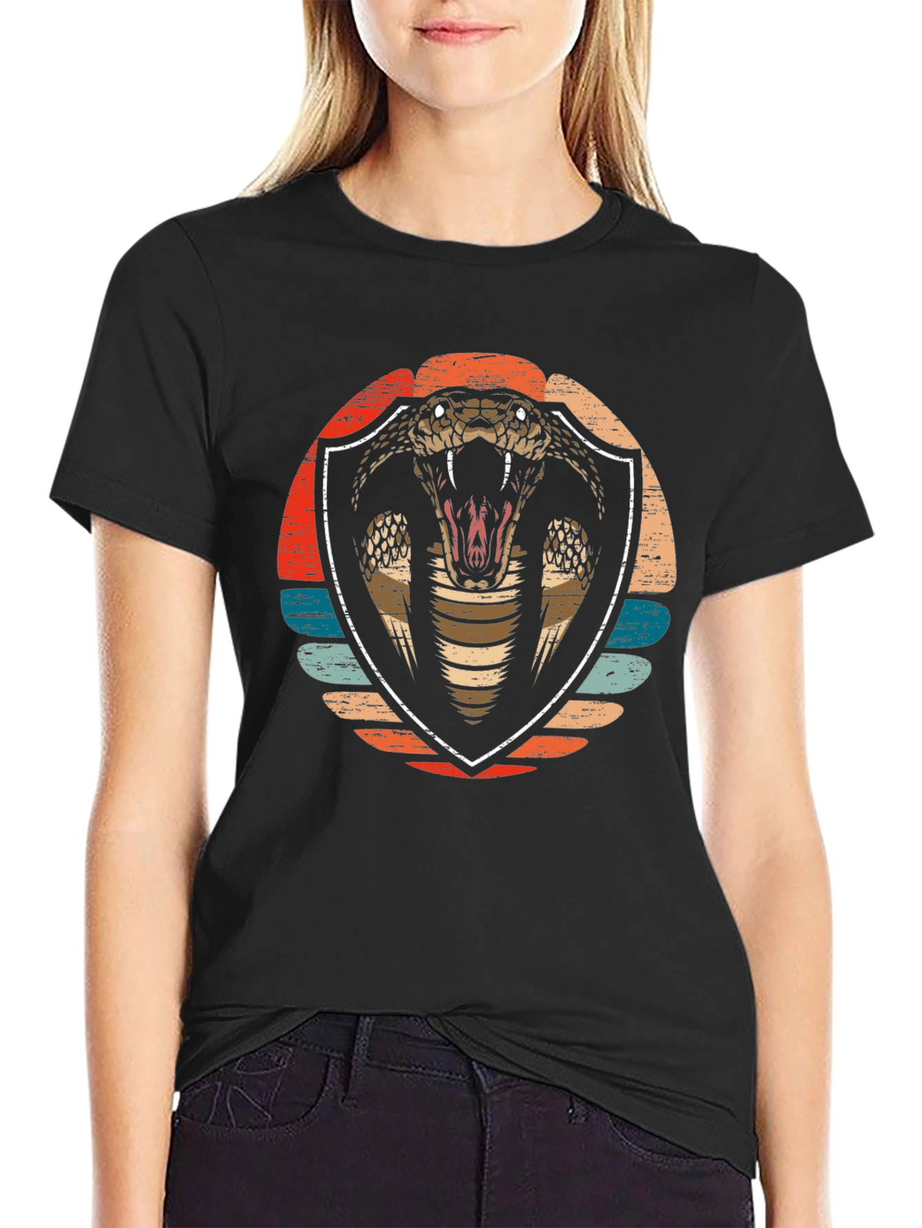 Cobra Graphic Tee - Retro Shield Design Soft Cotton