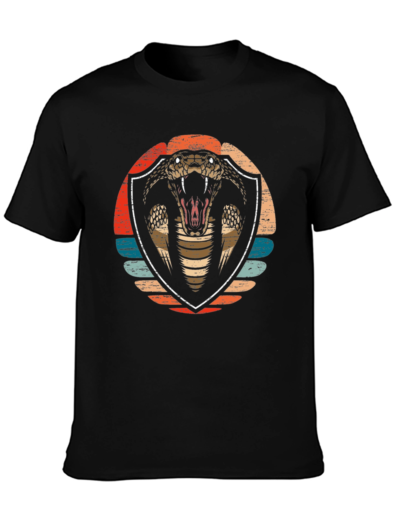 Cobra Graphic Tee - Retro Shield Design Soft Cotton