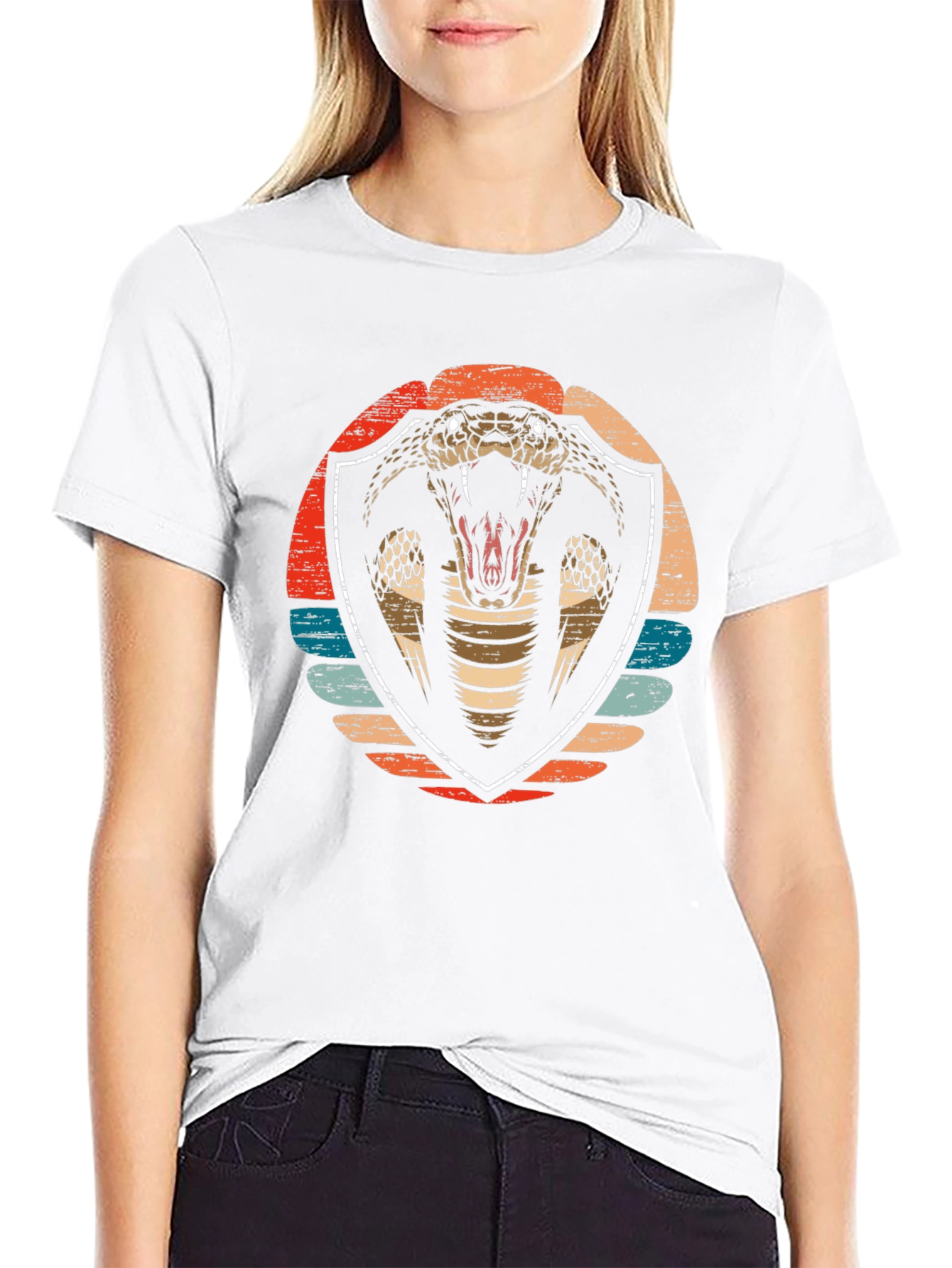 Cobra Graphic Tee - Retro Shield Design Soft Cotton