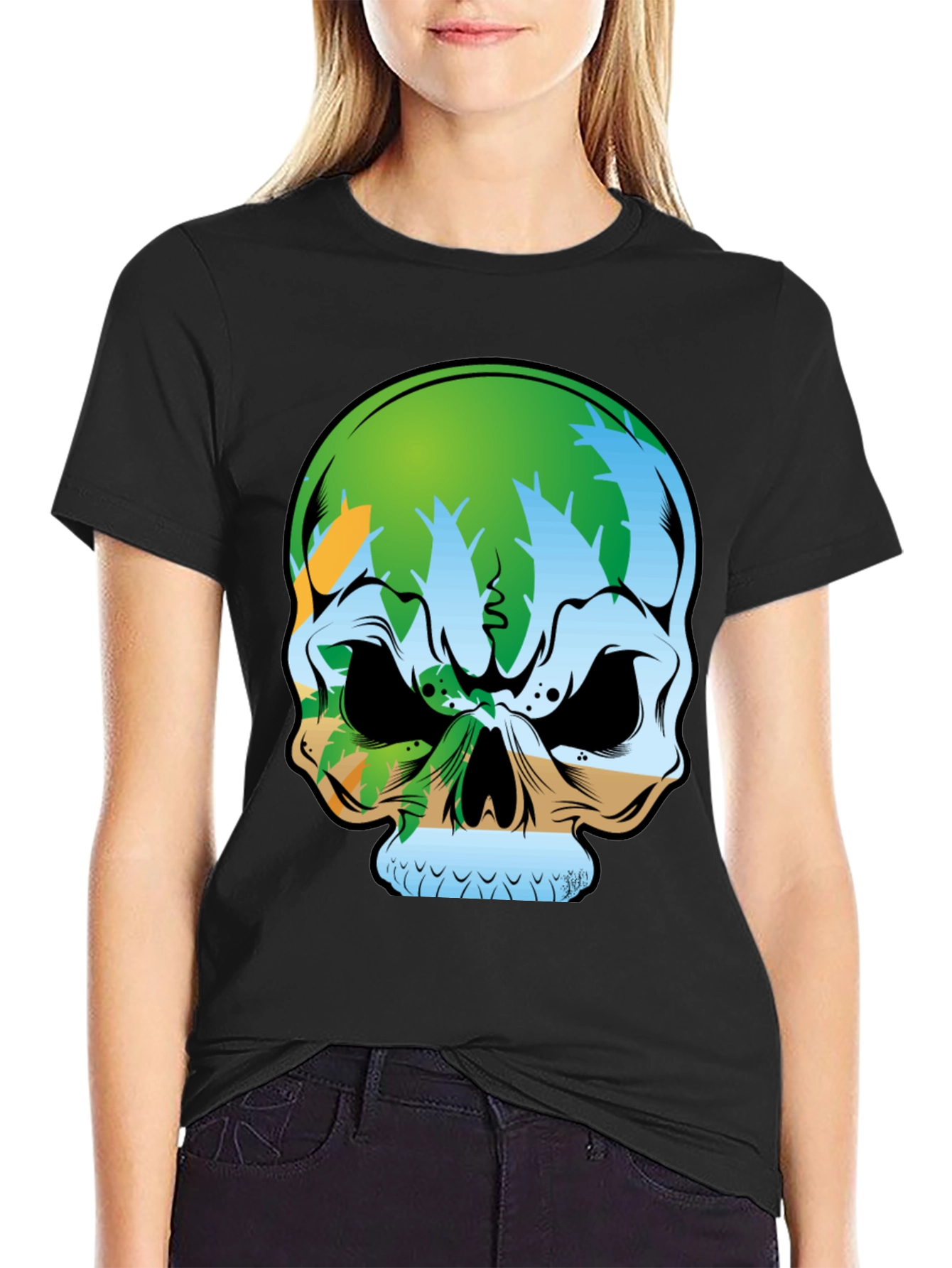 Tropical Skull Graphic Tee - Island Vibes
