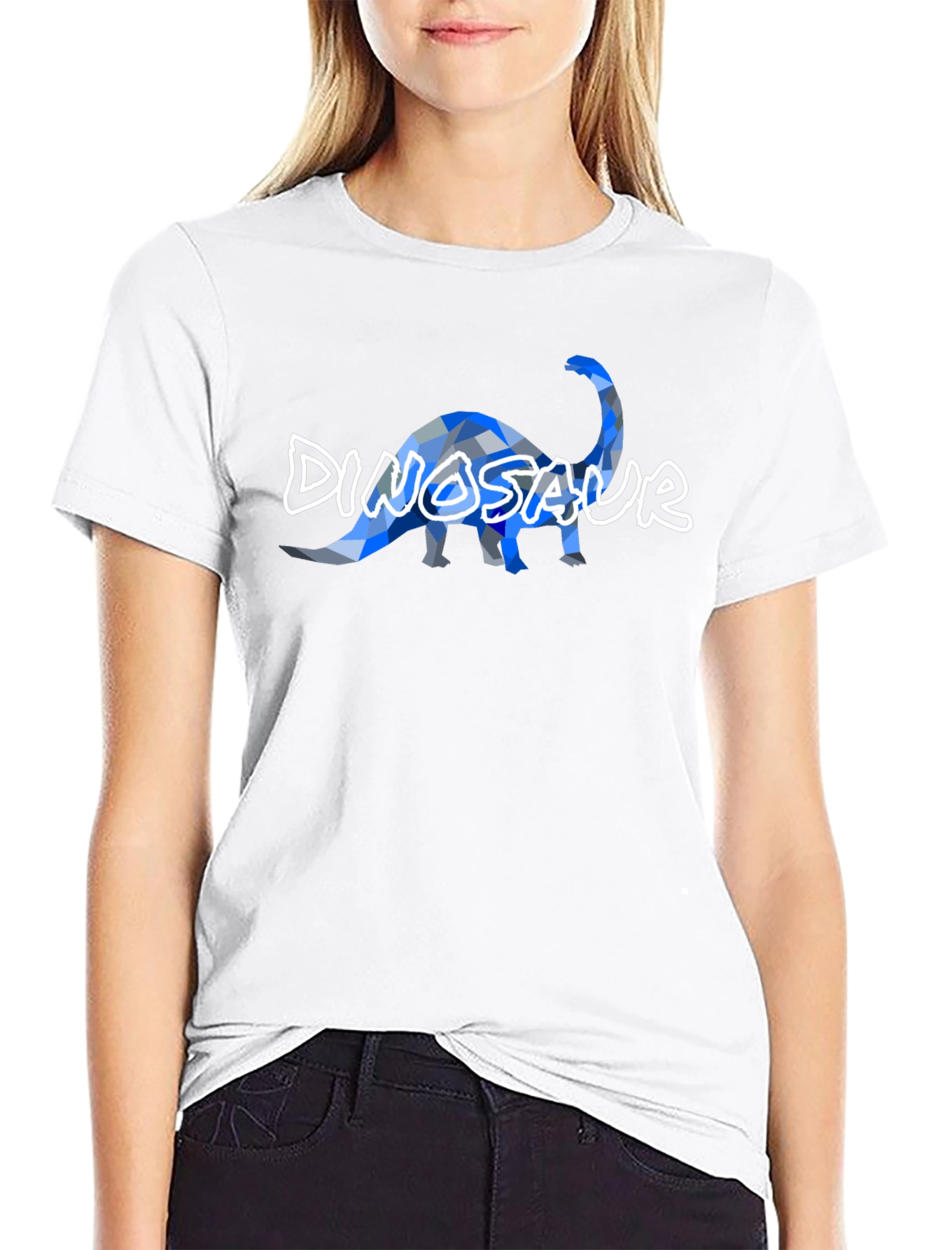 Dinosaur Geometric Graphic Print Mens Tee