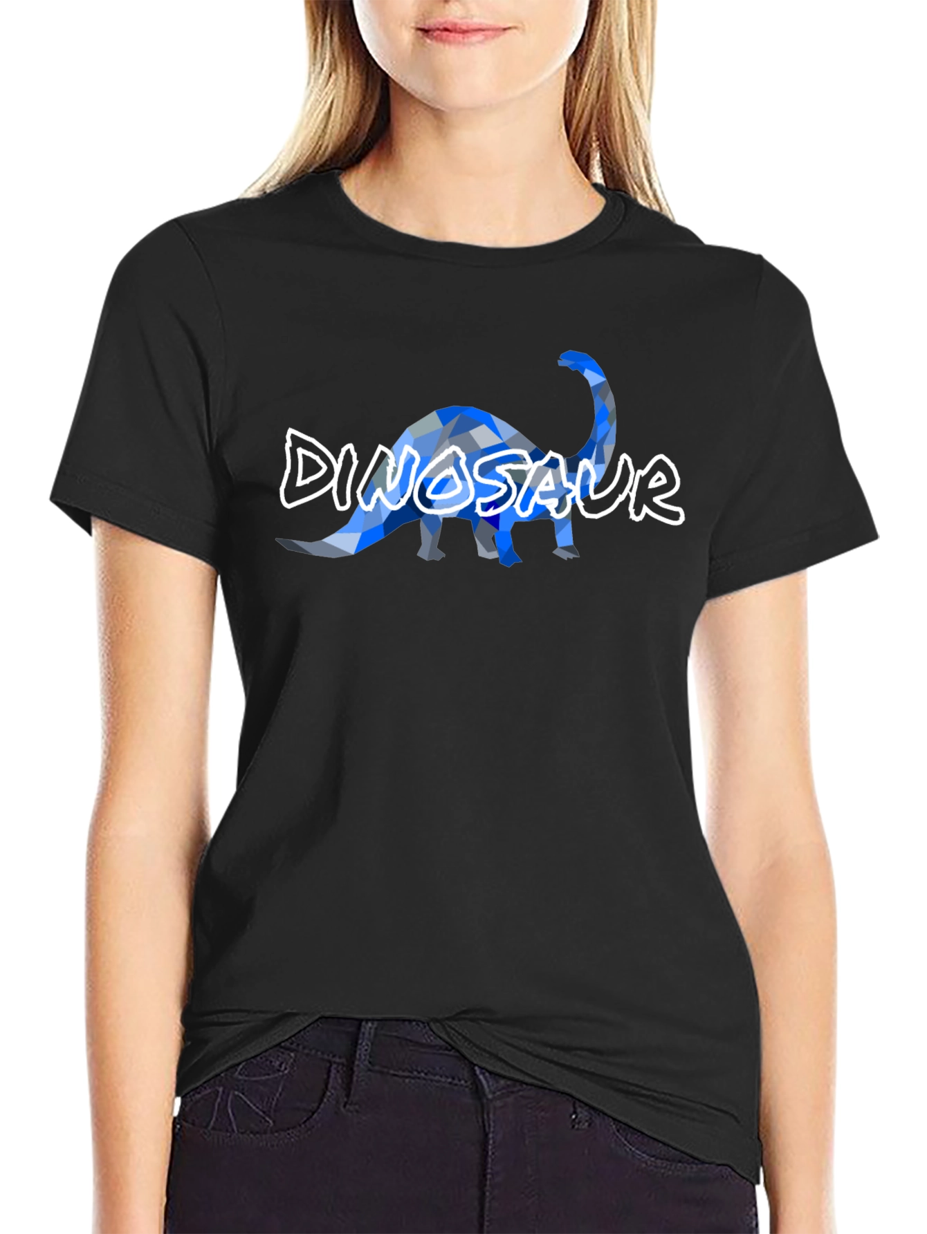 Dinosaur Geometric Graphic Print Mens Tee
