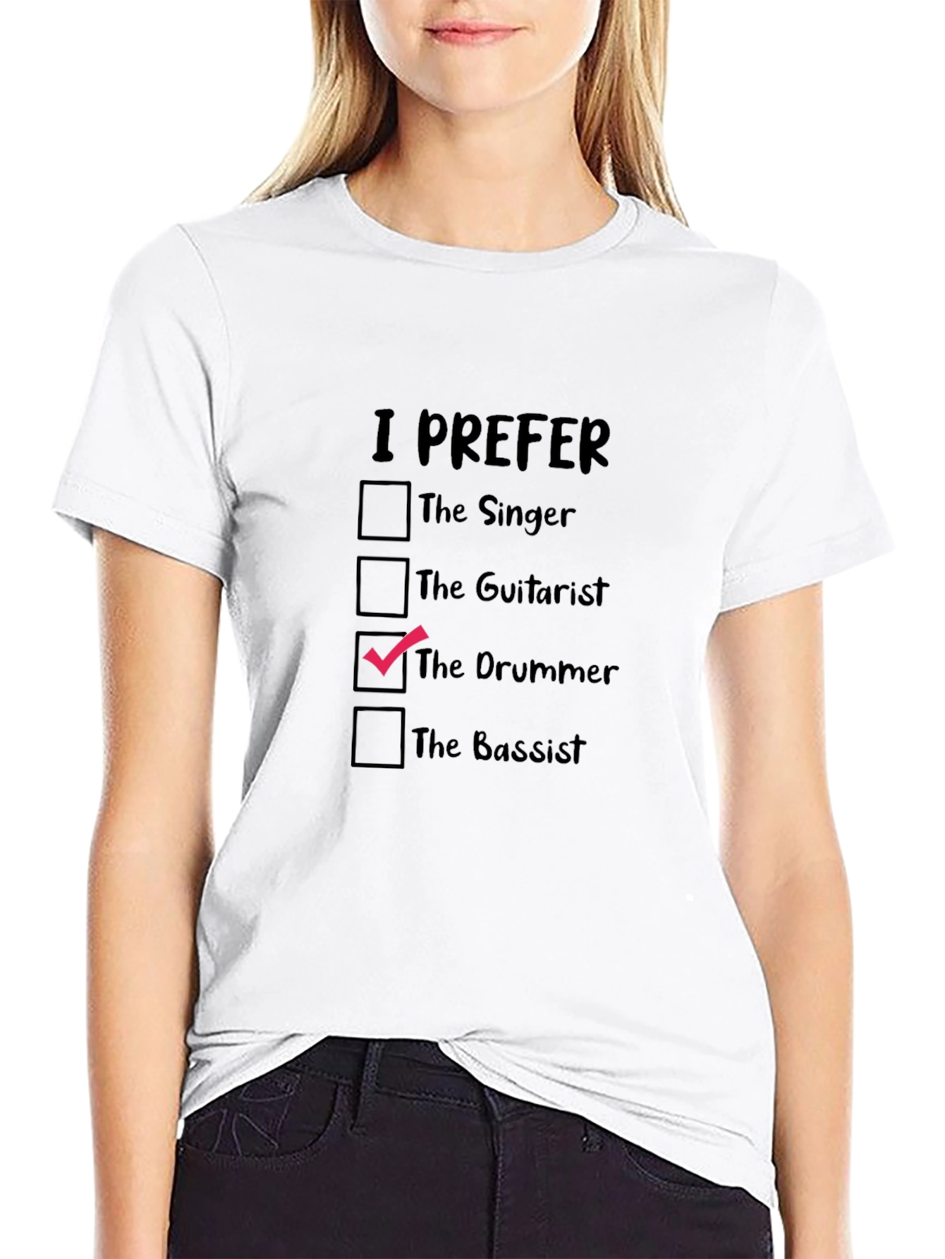 I Prefer The Drummer Black T-Shirt