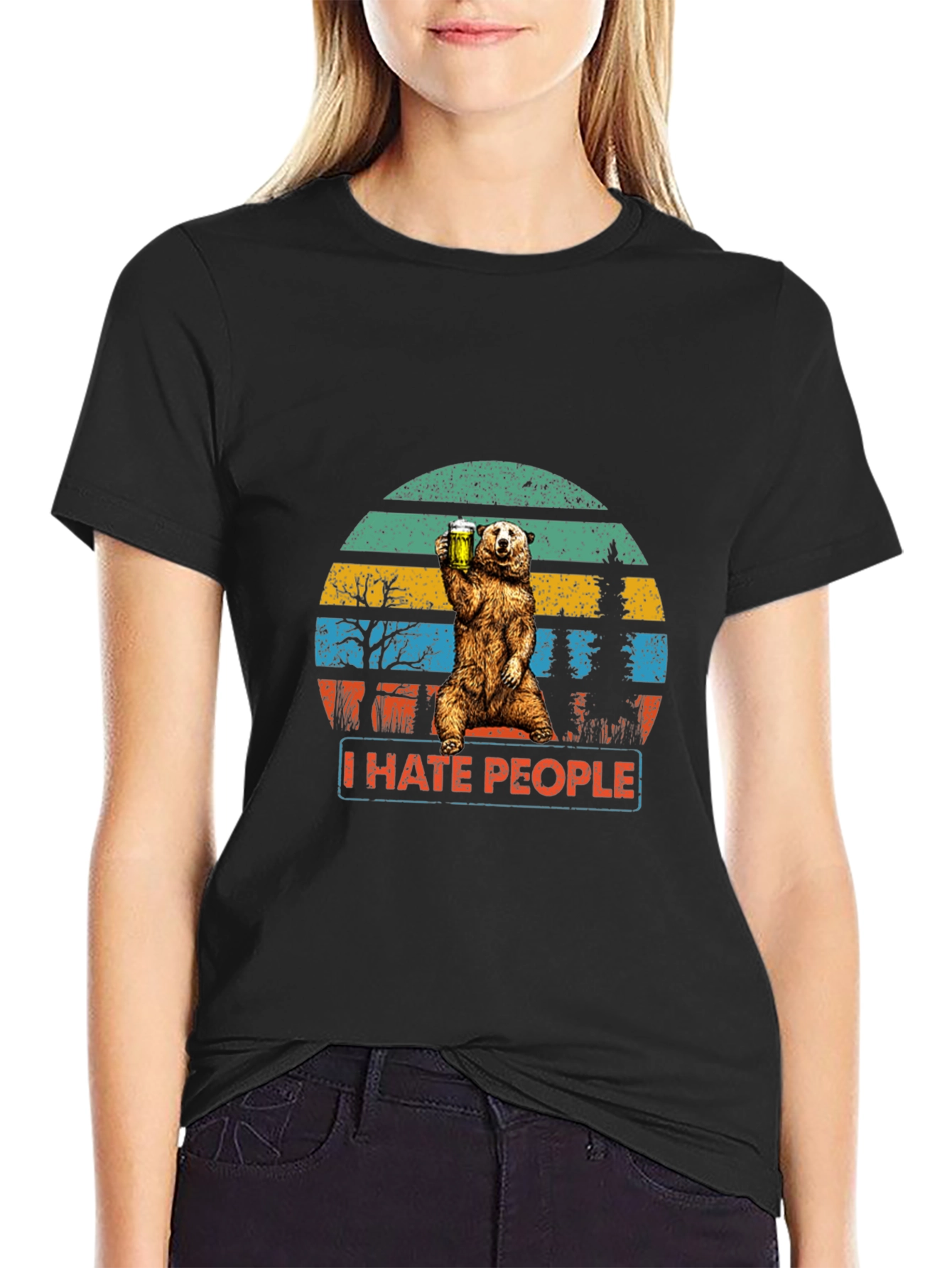 I Hate People Bear Beer T-Shirt