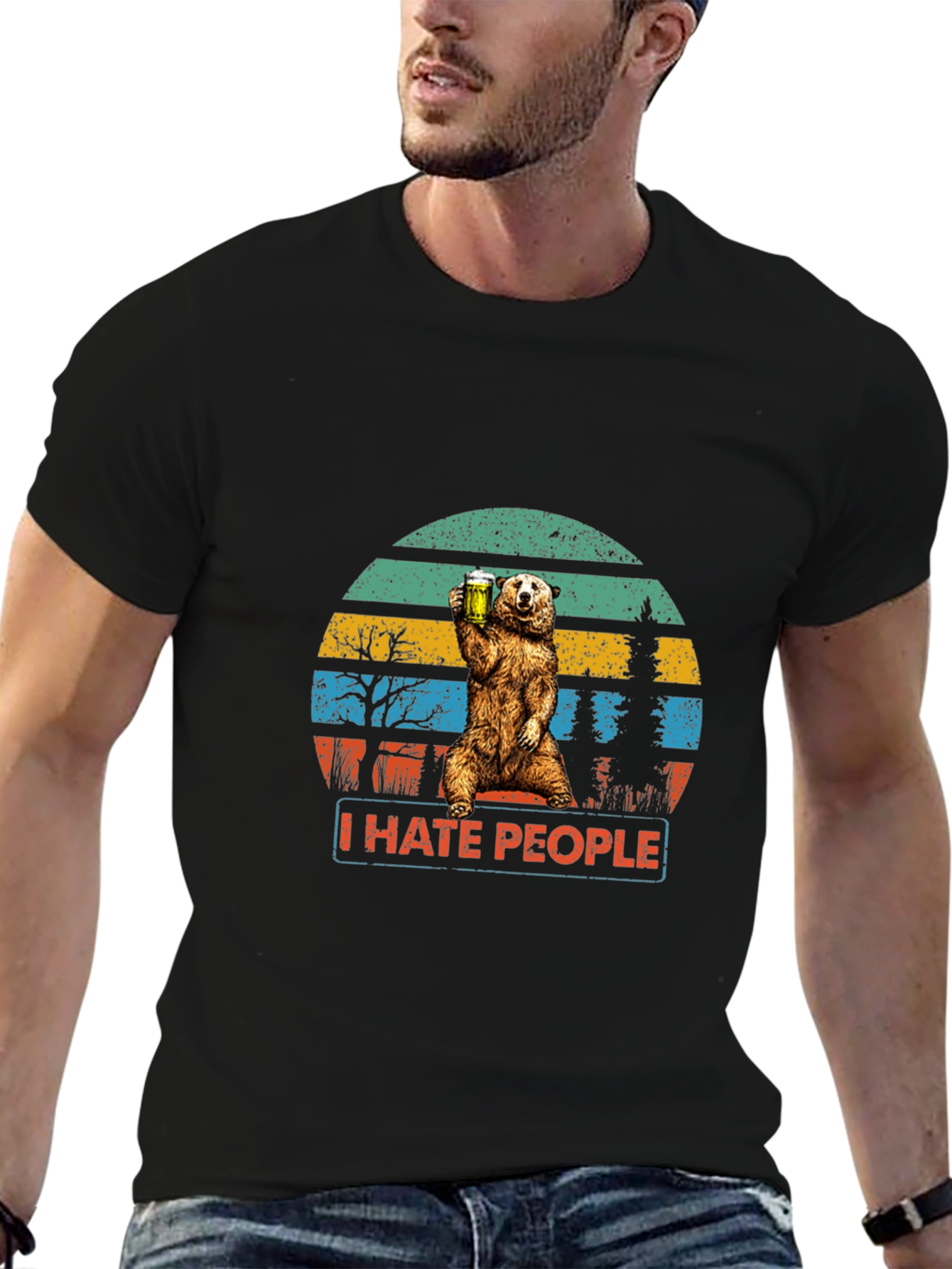 I Hate People Bear Beer T-Shirt
