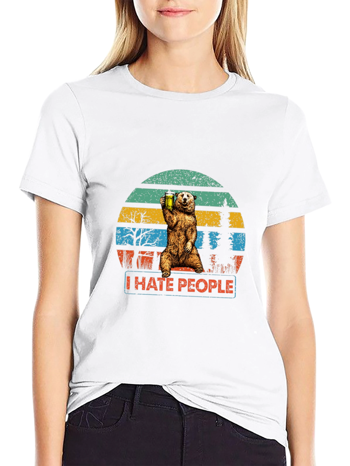 I Hate People Bear Beer T-Shirt