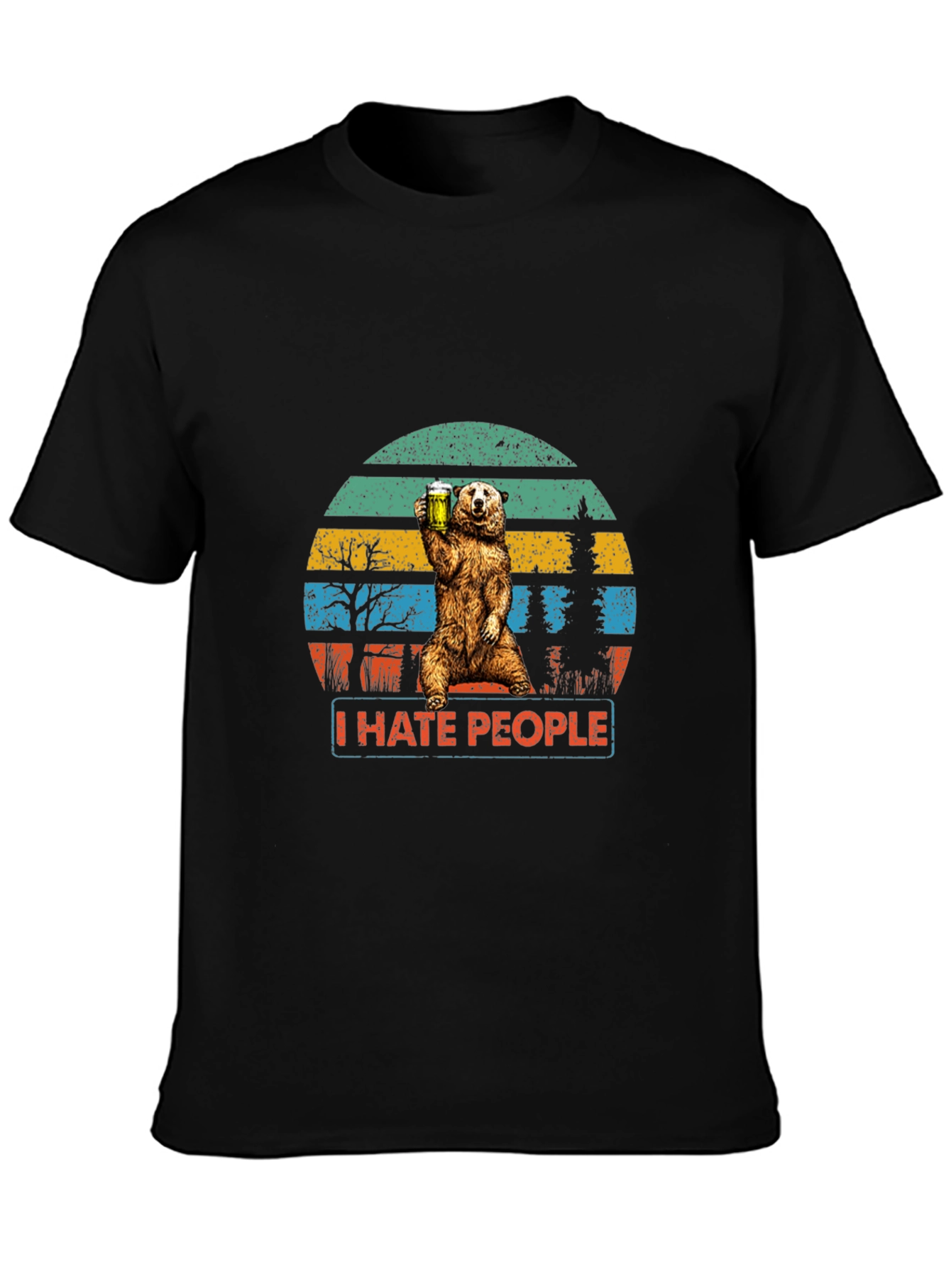 I Hate People Bear Beer T-Shirt