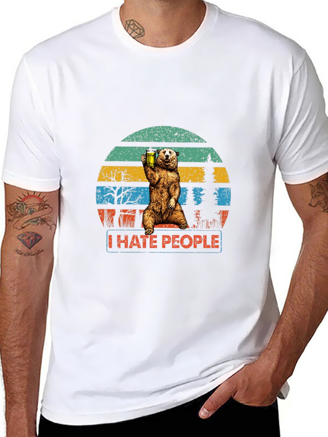 I Hate People Bear Beer T-Shirt