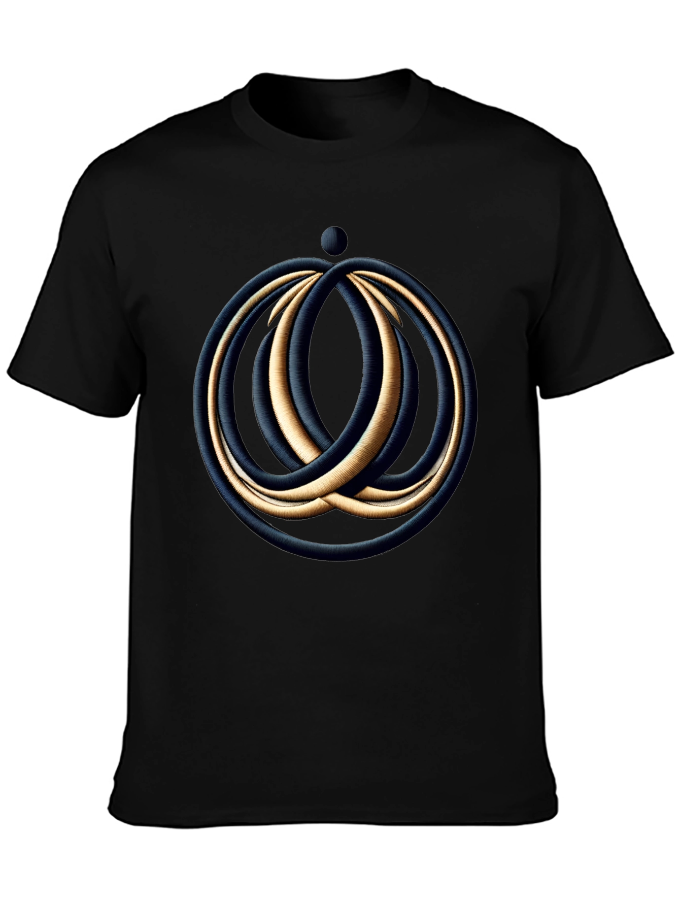 Abstract Rings Graphic Black T-Shirt