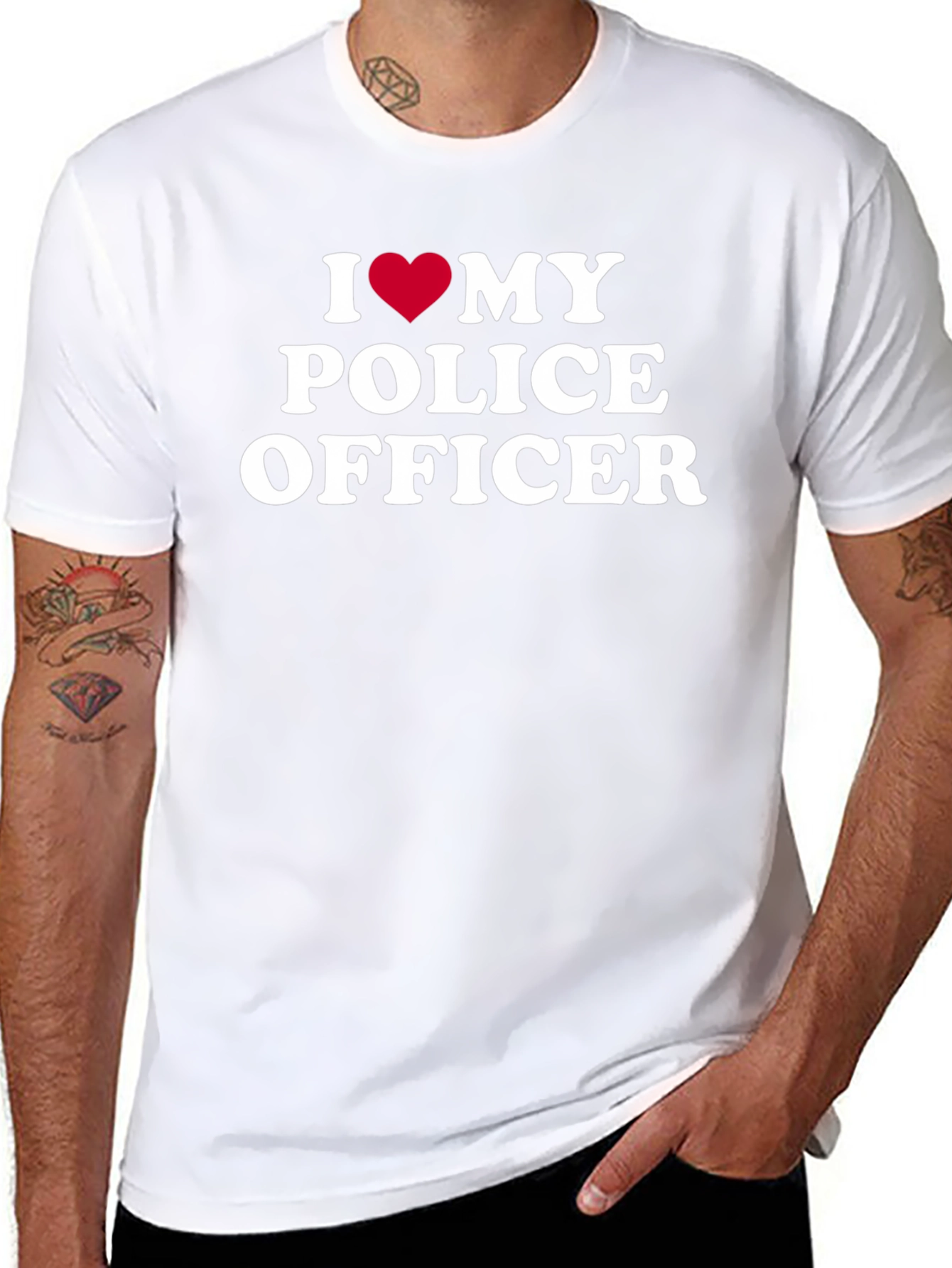 I Heart My Police Officer Graphic T-Shirt