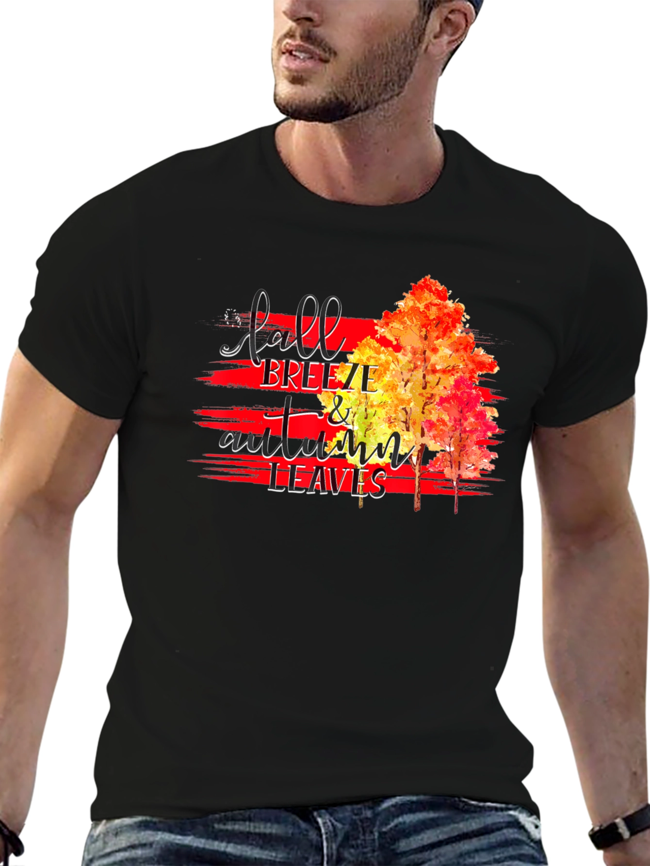 Fall Breeze & Autumn Leaves Graphic T-Shirt