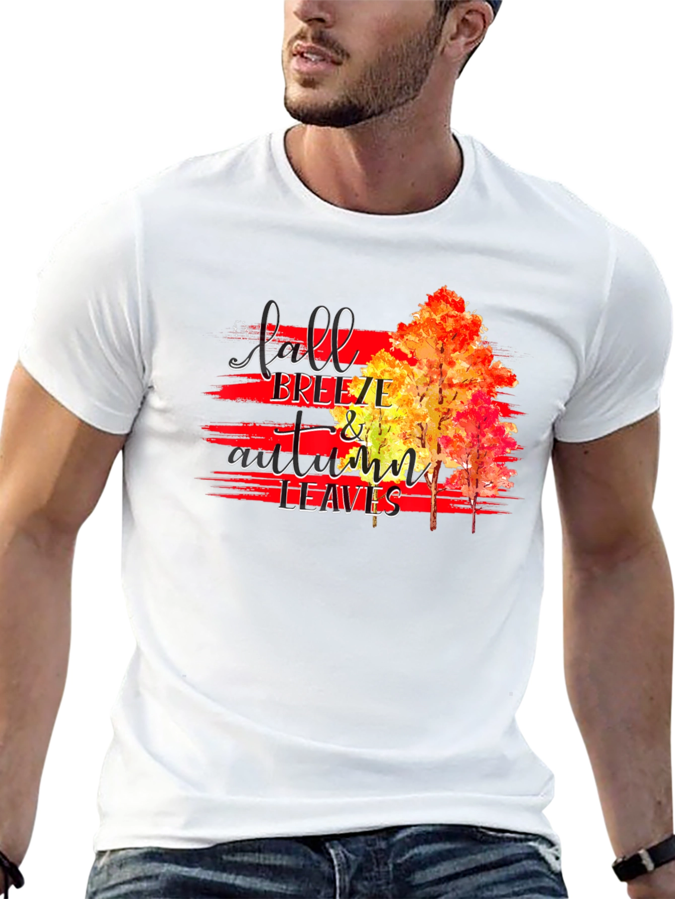 Fall Breeze & Autumn Leaves Graphic T-Shirt