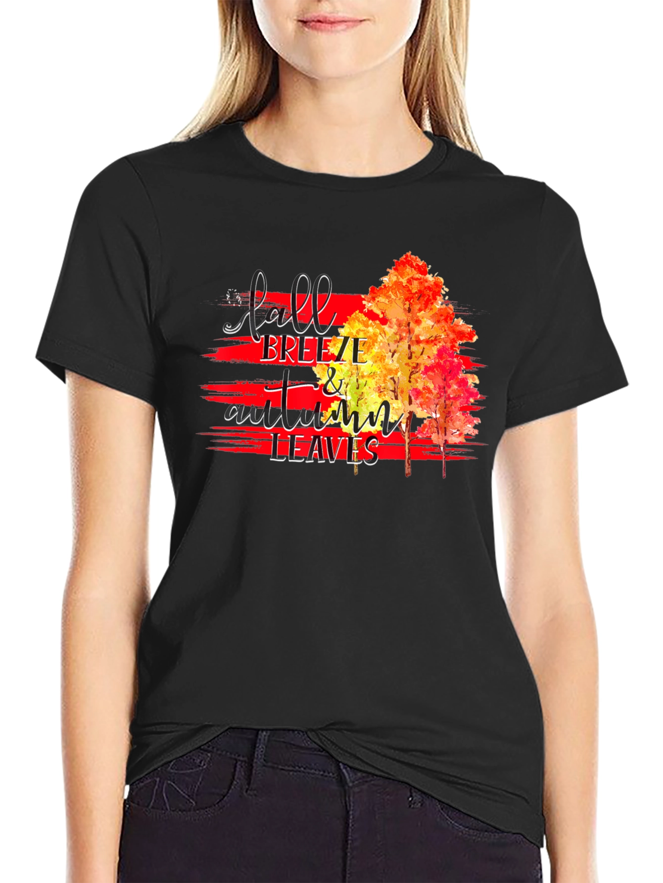 Fall Breeze & Autumn Leaves Graphic T-Shirt