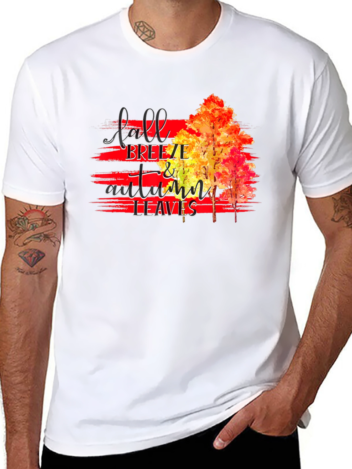 Fall Breeze & Autumn Leaves Graphic T-Shirt
