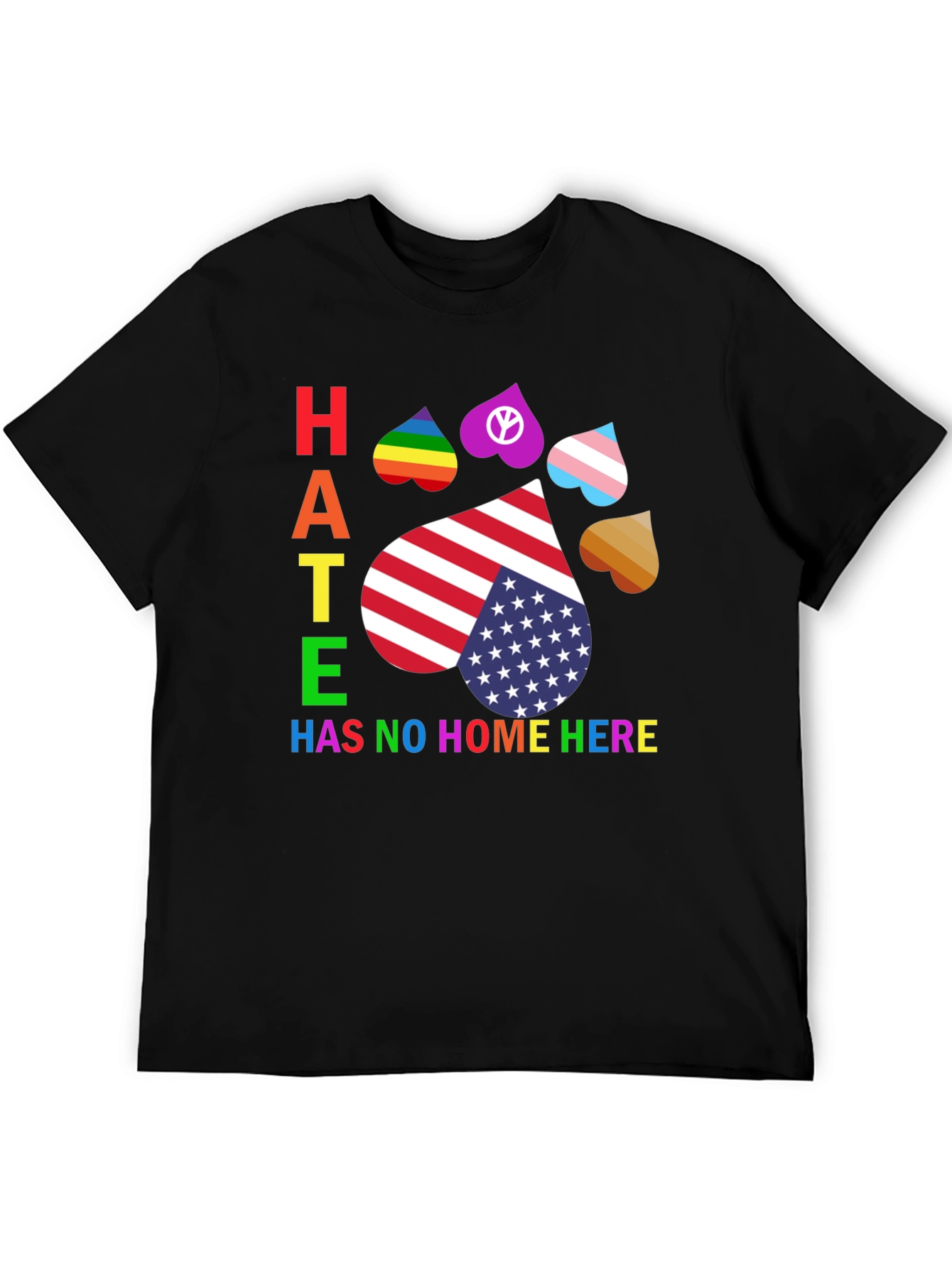 Hate Has No Home Here Pride Paw Print T-Shirt