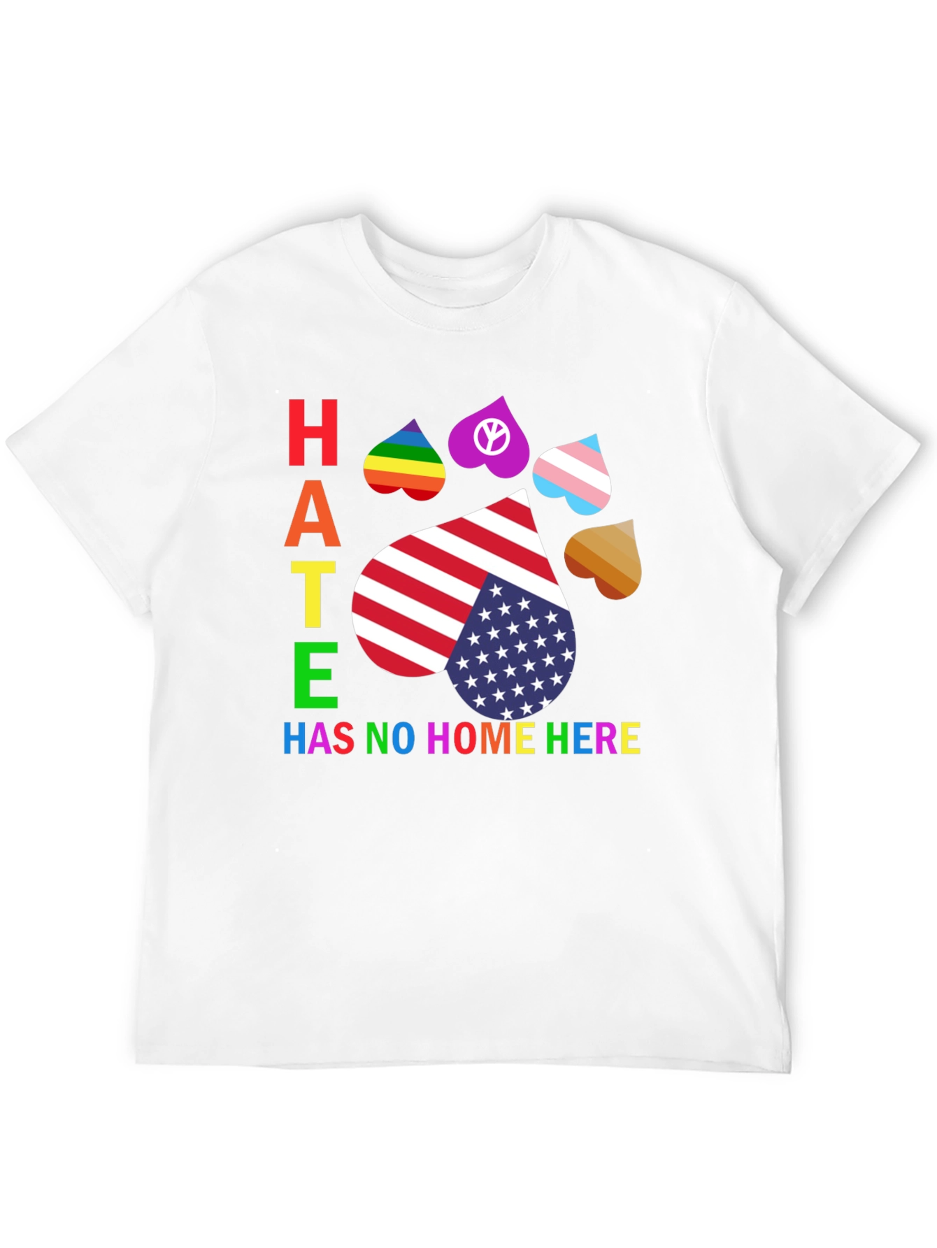 Hate Has No Home Here Pride Paw Print T-Shirt