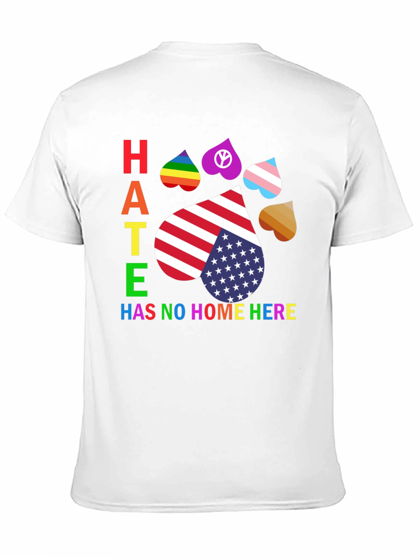Hate Has No Home Here Pride Paw Print T-Shirt