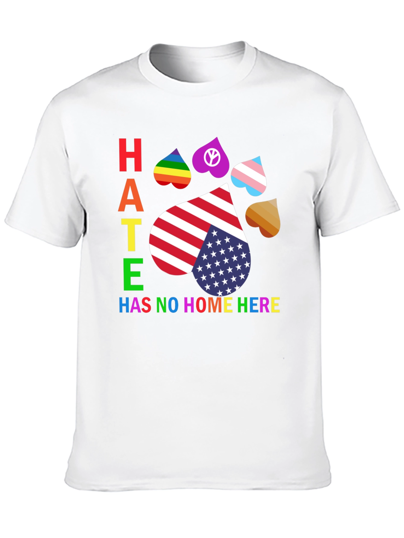 Hate Has No Home Here Pride Paw Print T-Shirt