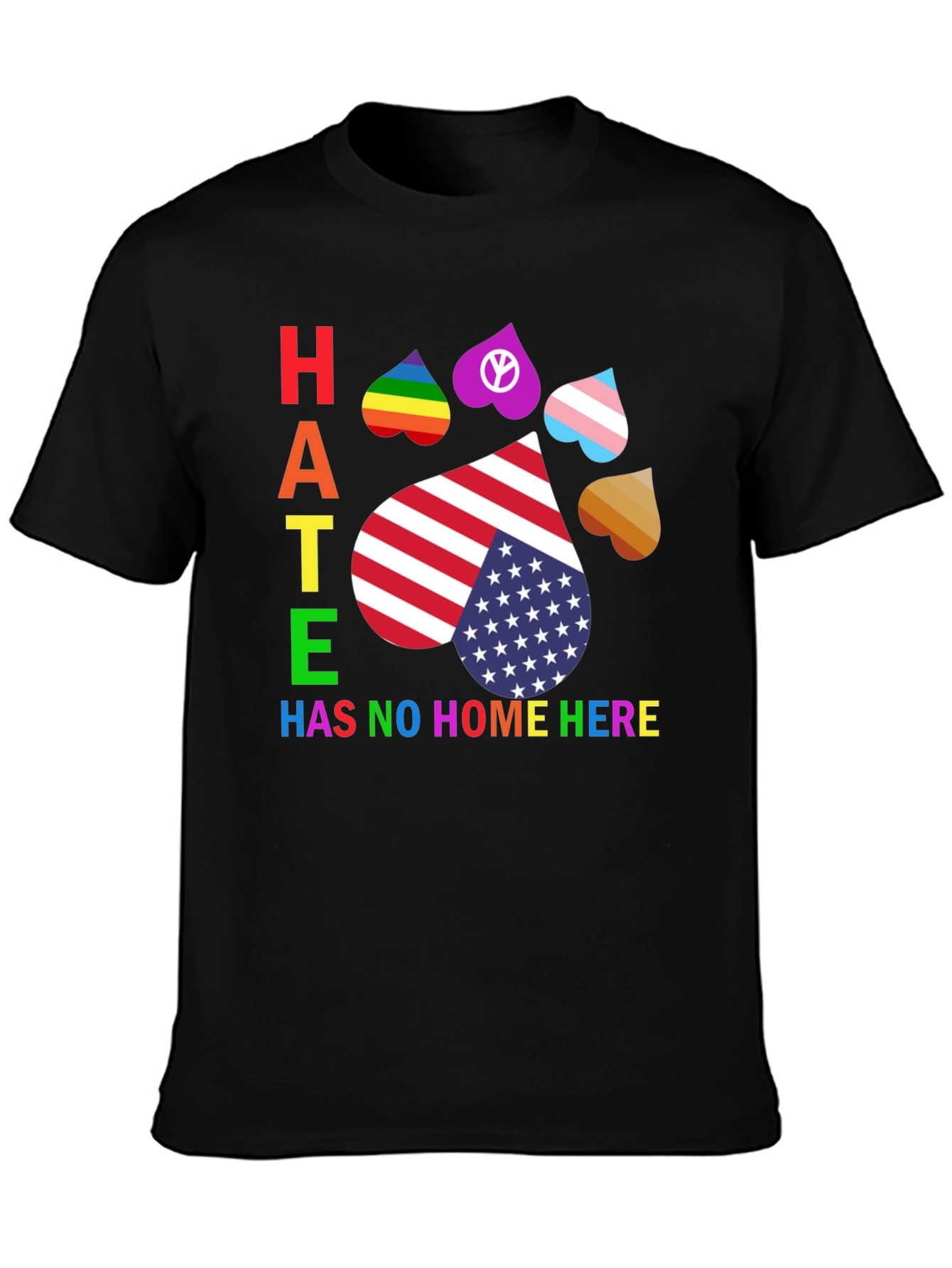 Hate Has No Home Here Pride Paw Print T-Shirt