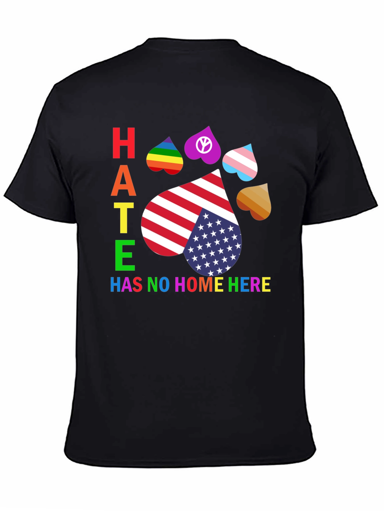 Hate Has No Home Here Pride Paw Print T-Shirt