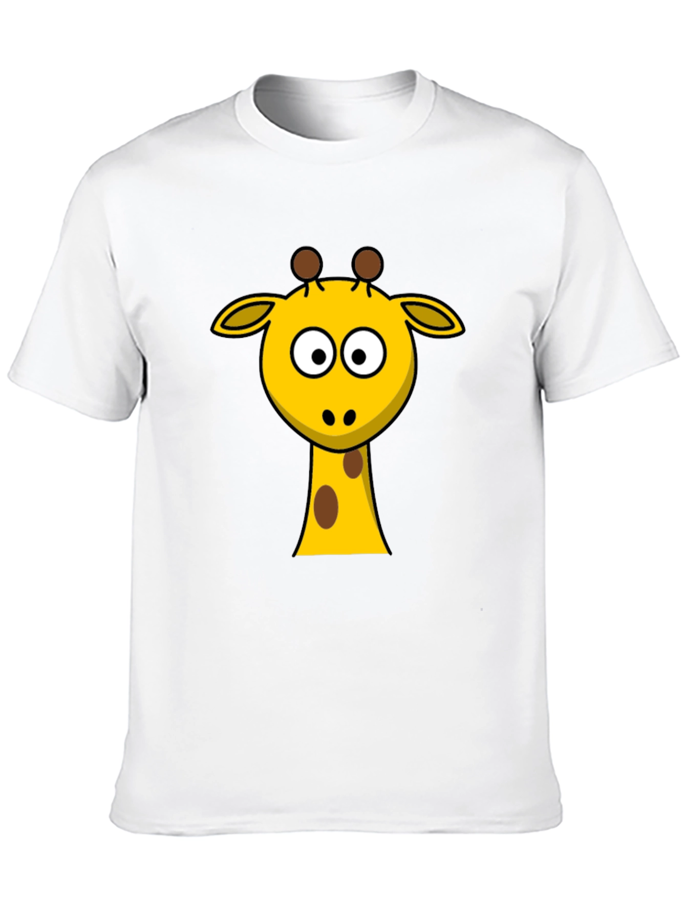 Cartoon Giraffe T-Shirt - Black Cotton Tee